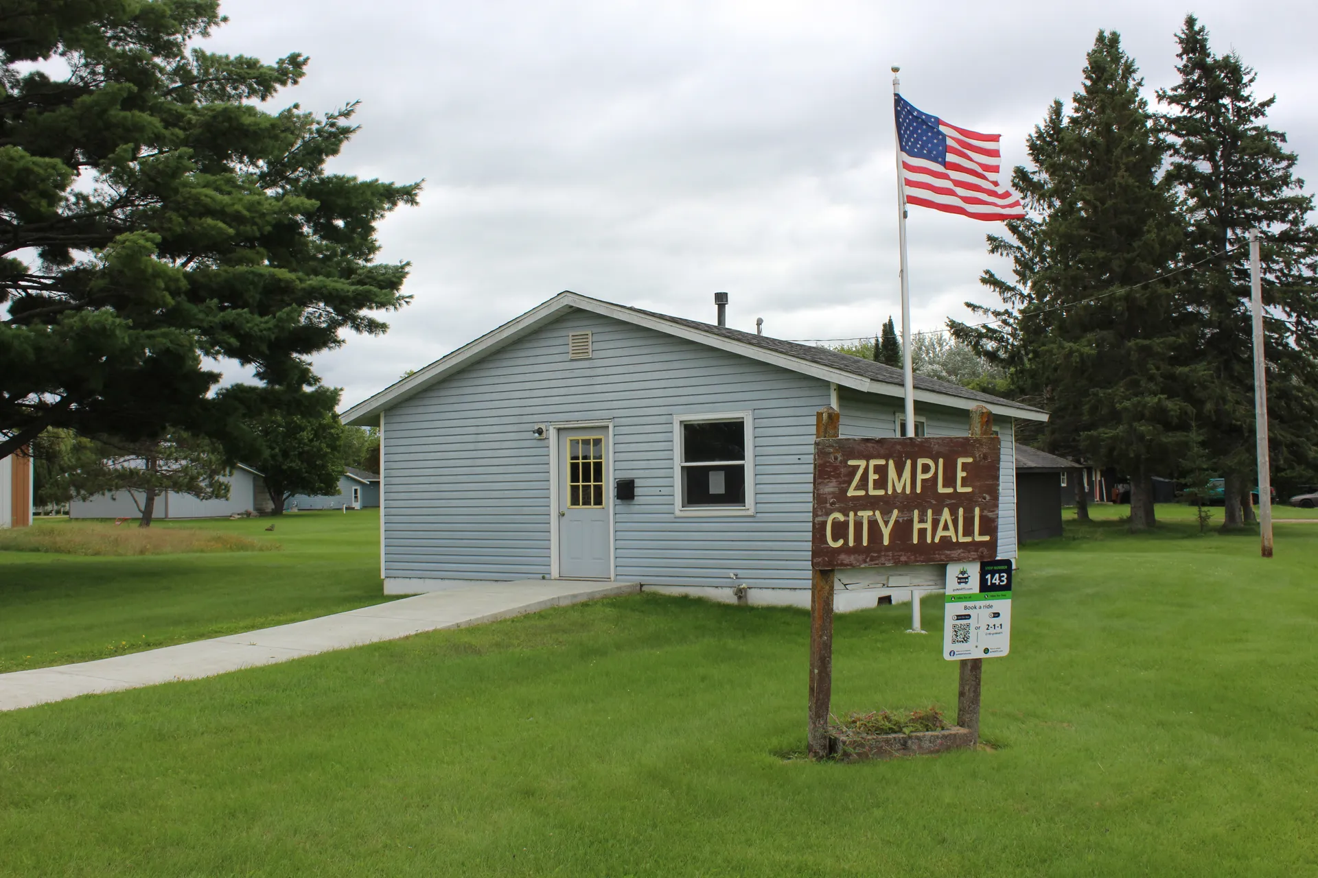 Zemple City Hall building in Zemple, Minnesota.