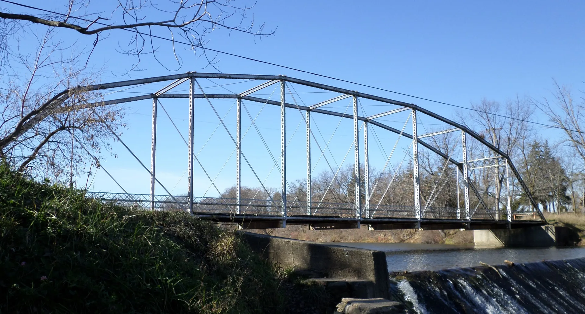 Historic Grist Mill truss bridge in Elsie, Michigan.