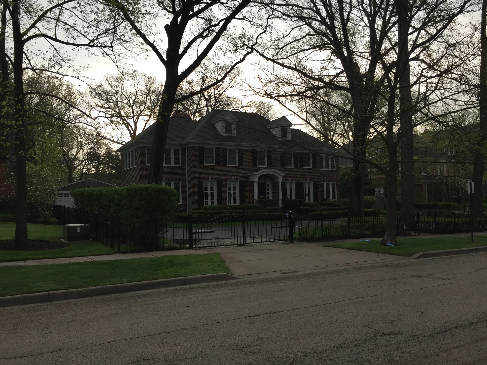 Historic home and trees in Winnetka, Illinois.