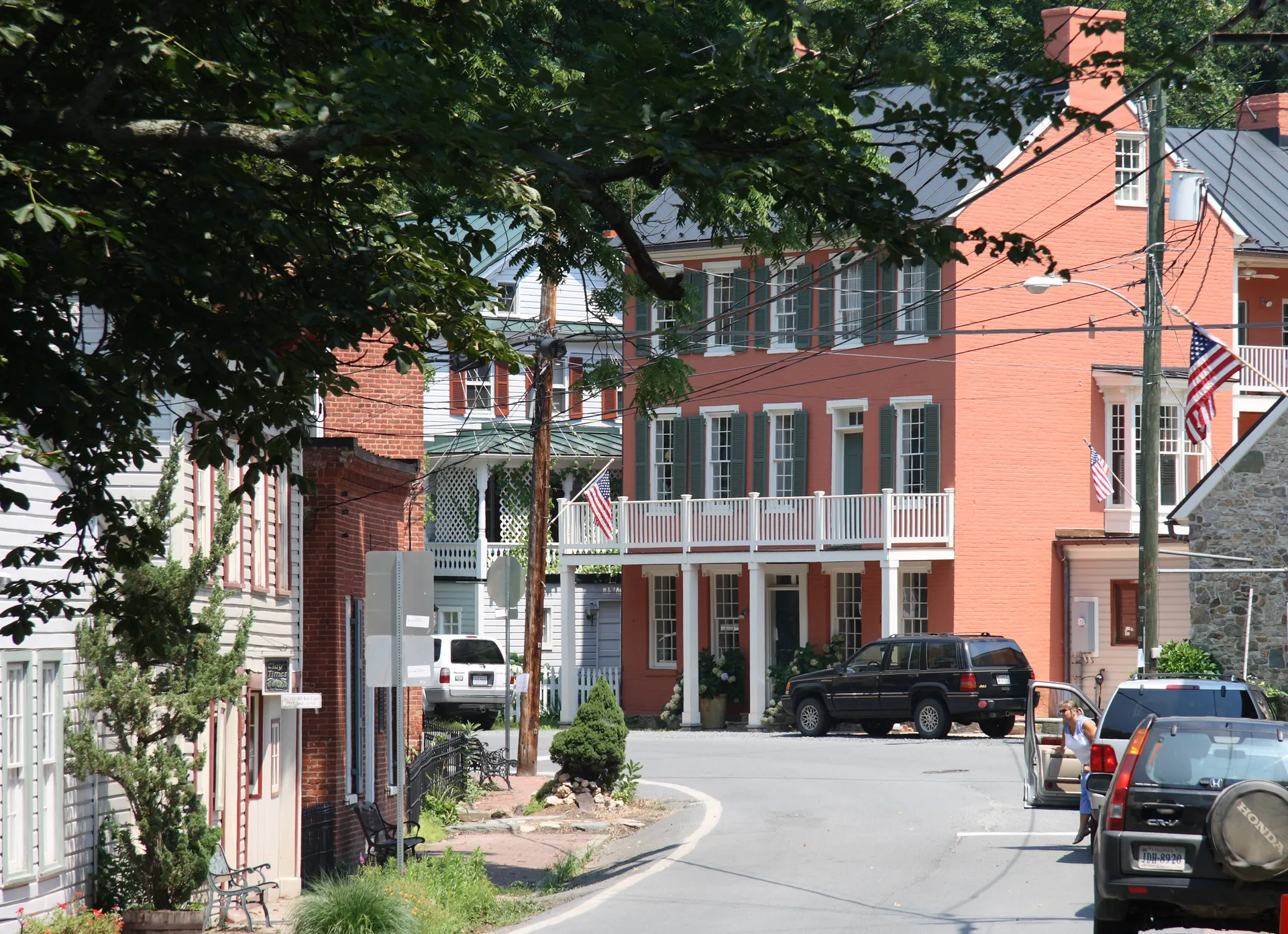 Historic buildings in the town center of Waterford, Virginia.