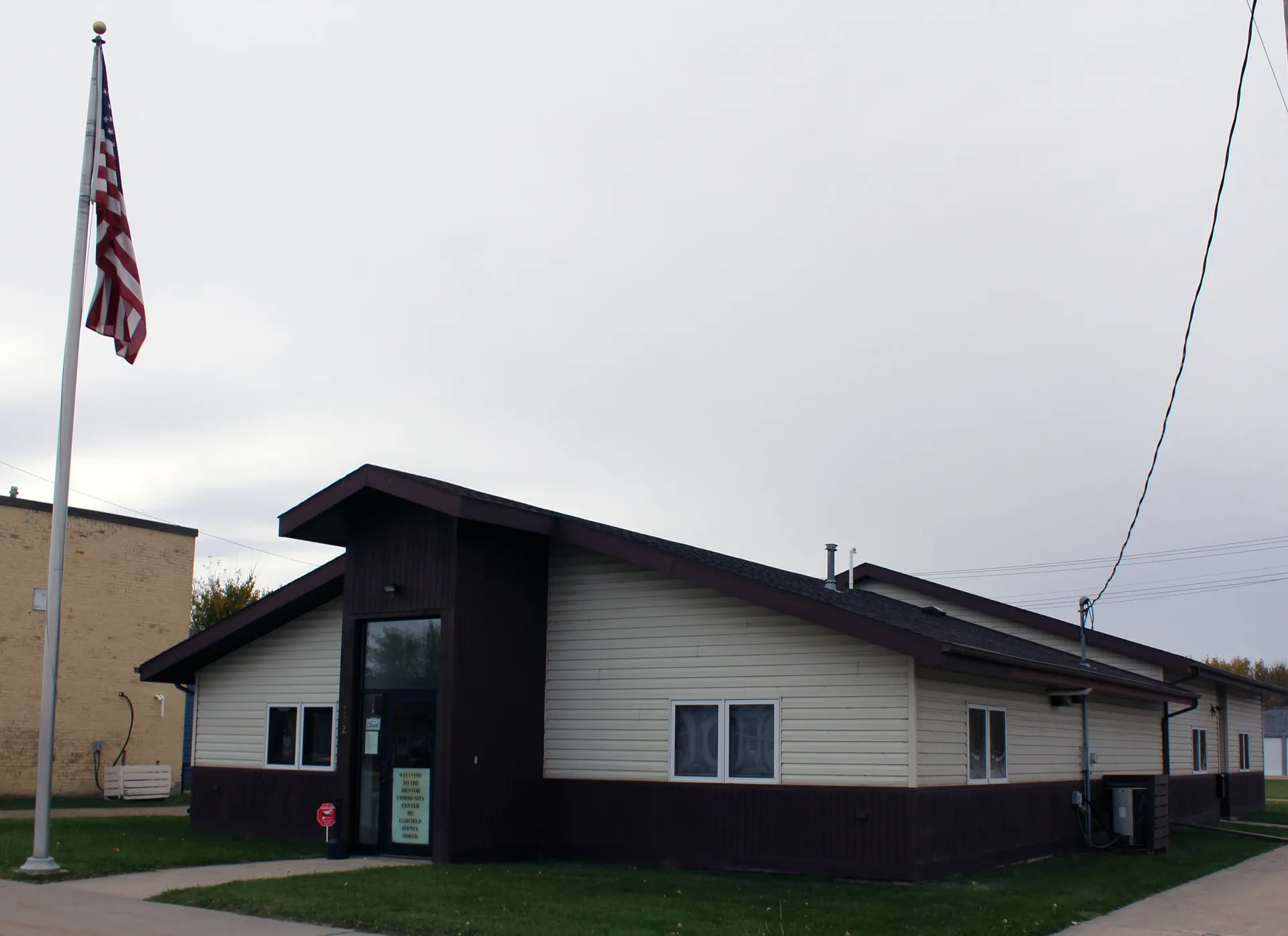 Community center building in Mentor, Minnesota.