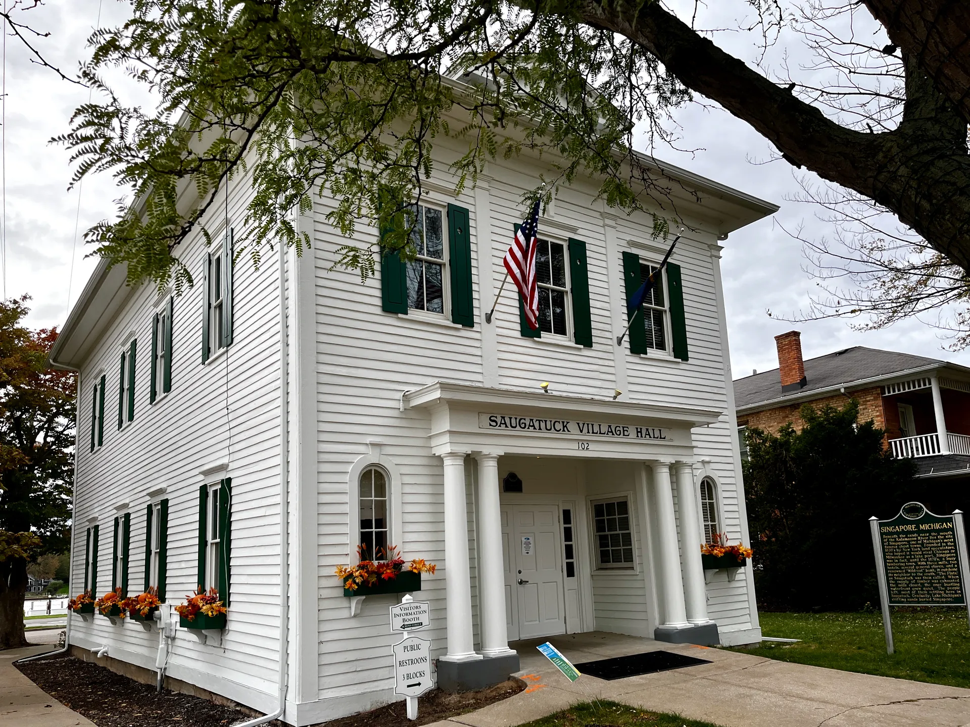 Historic Saugatuck Village Hall in Saugatuck, Michigan.
