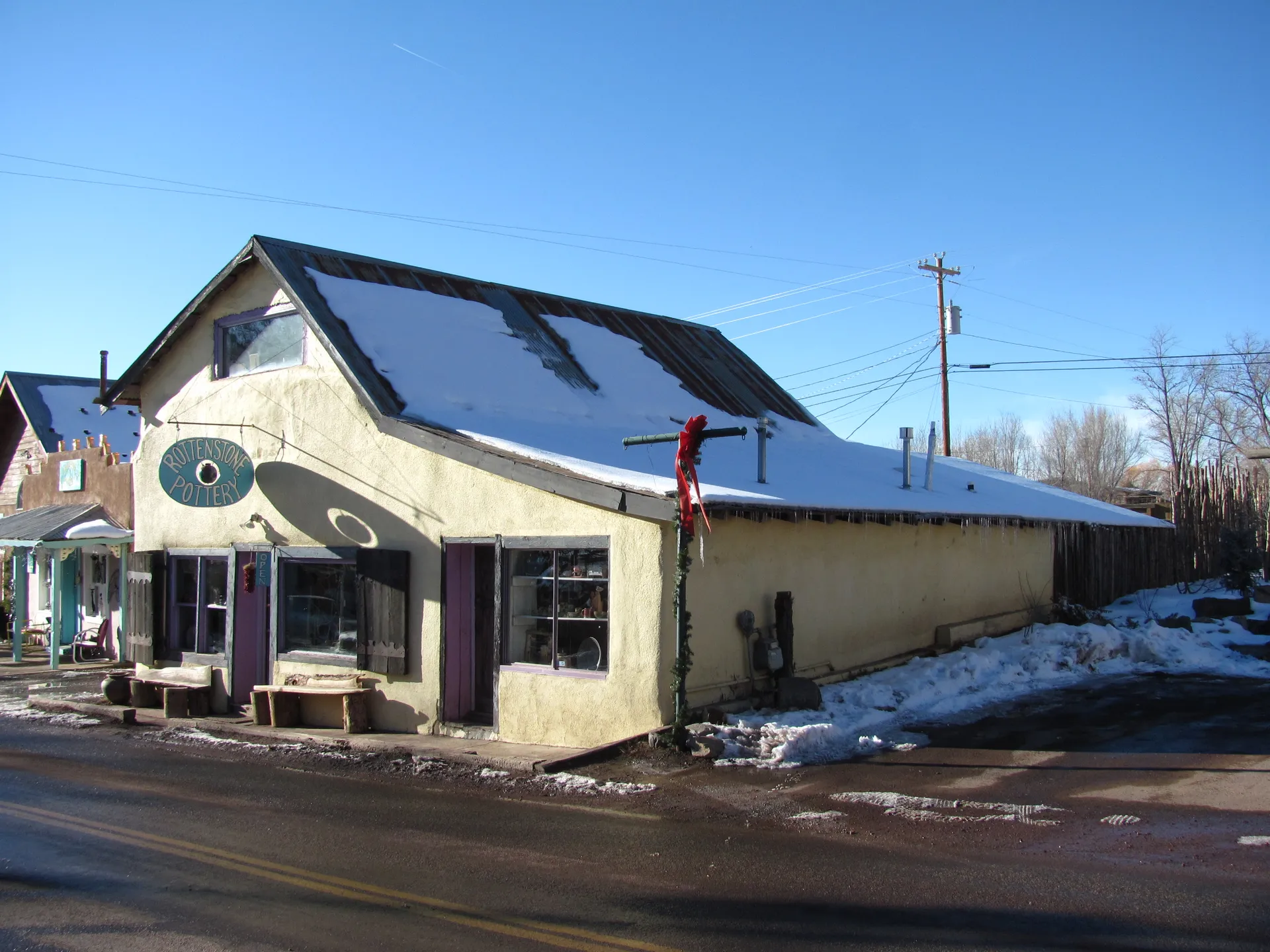 Rottenstone Pottery in Arroyo Seco, New Mexico.