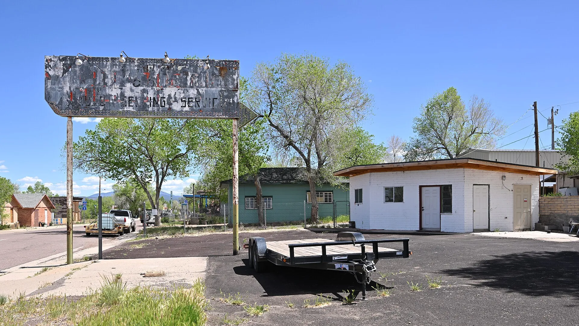 An abandoned former Phillips 66 filling station along Route 66 in Ash Fork.