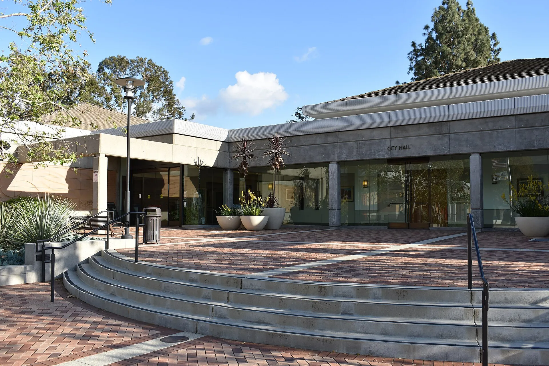 San Dimas City Hall plaza and steps in San Dimas, California.