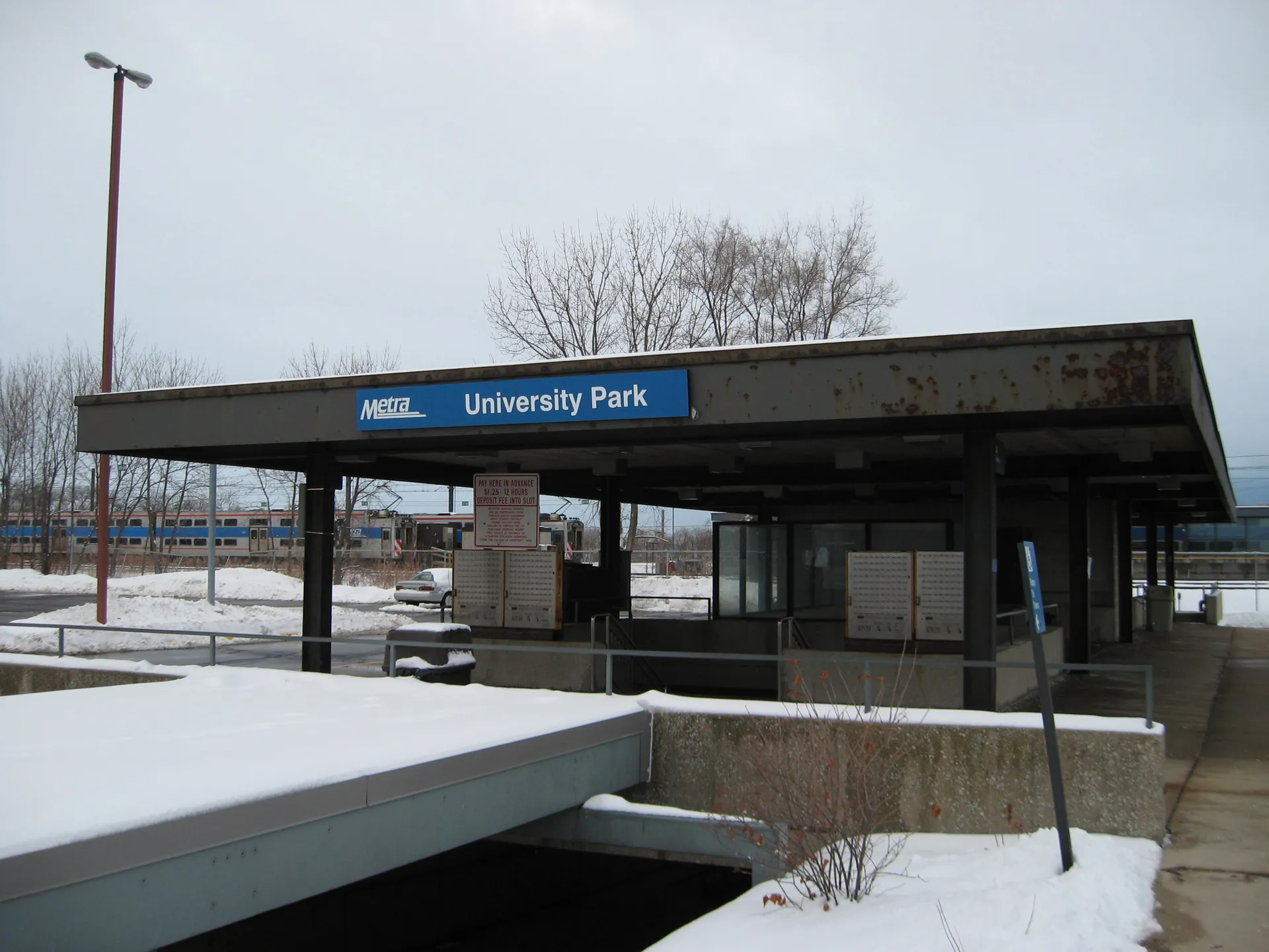 University Park Metra station in University Park, Illinois.