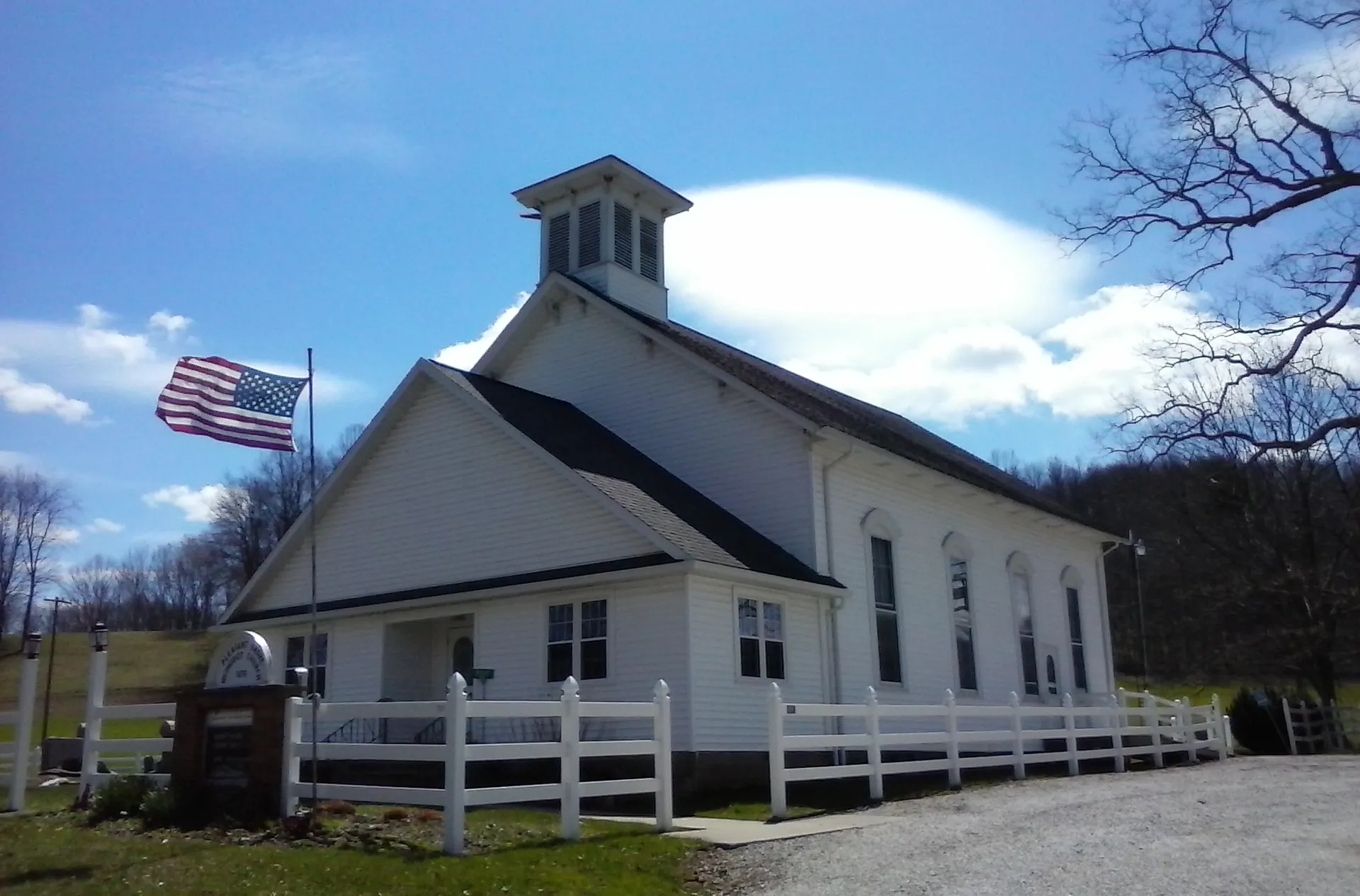Pleasant Grove Methodist Church in Rush Township, Tuscarawas County, Ohio.