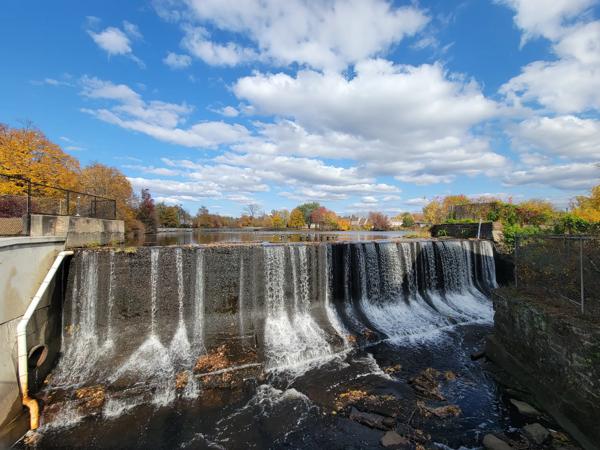 Freshwater Pond Dam in Thompsonville, Connecticut.
