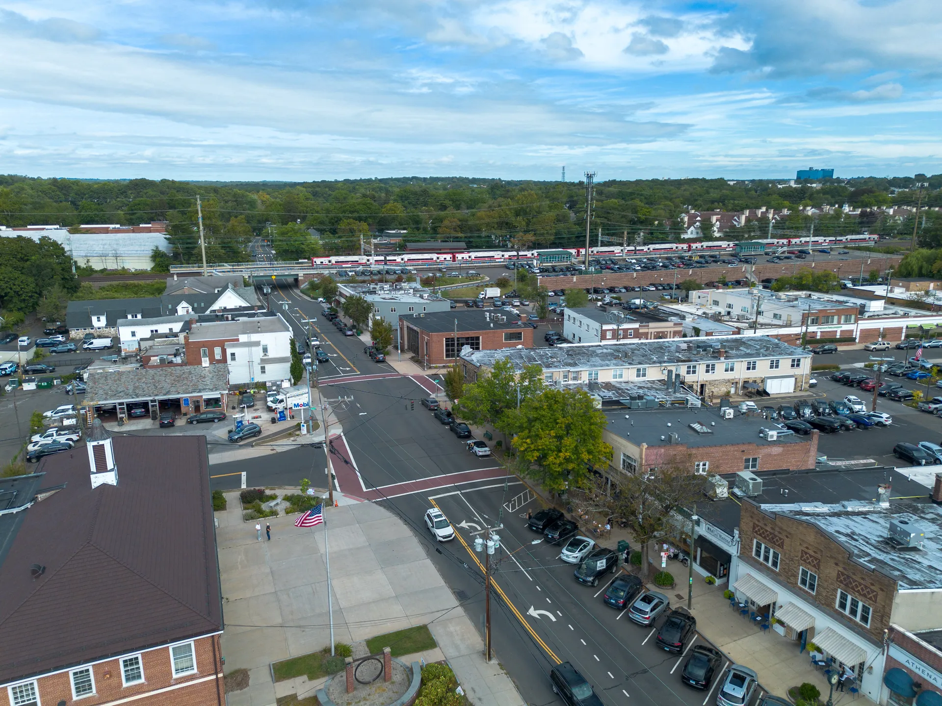 Aerial view of Old Greenwich, Connecticut.