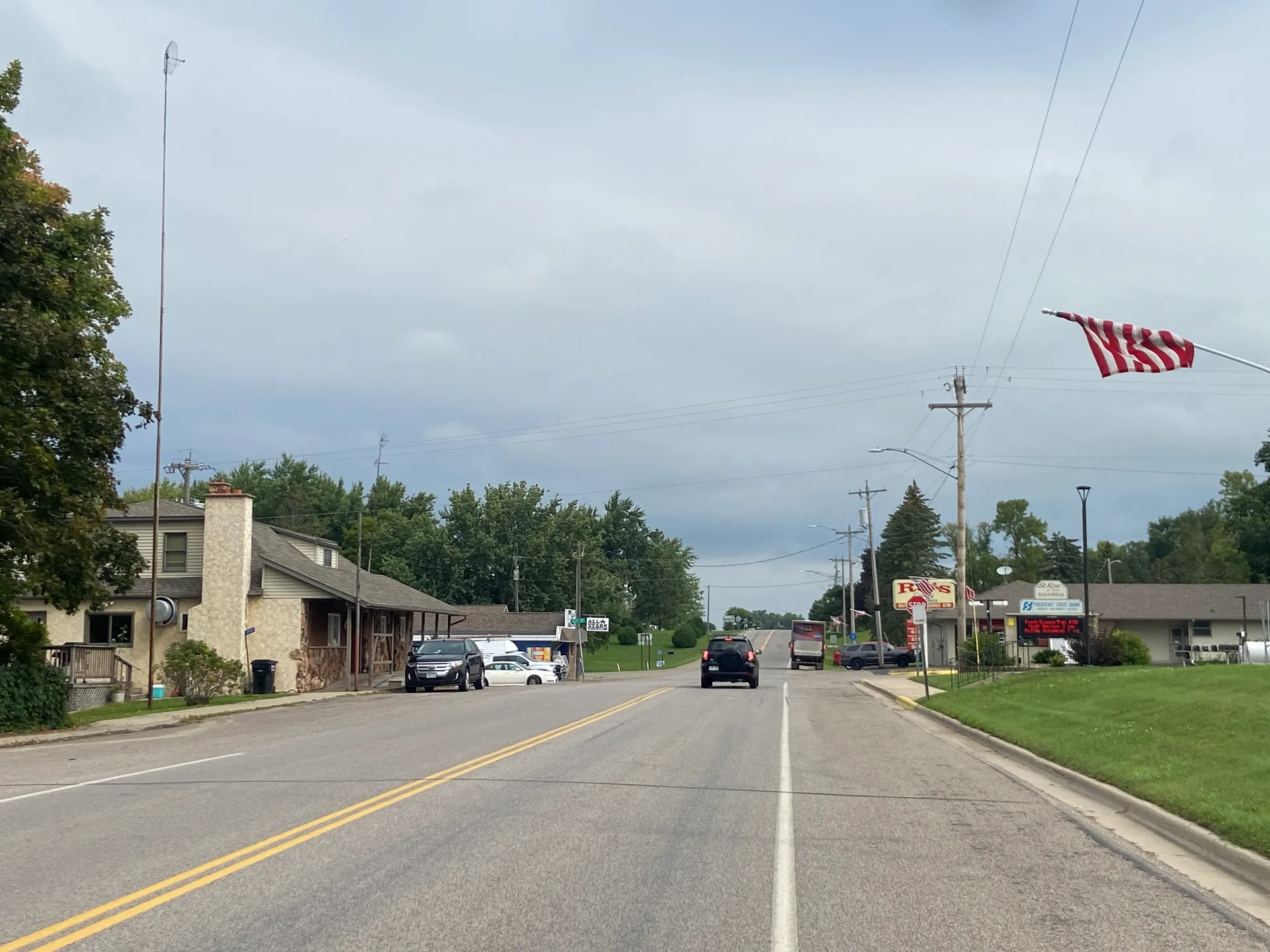 County Road 17 through the village of St. Rosa, Minnesota.