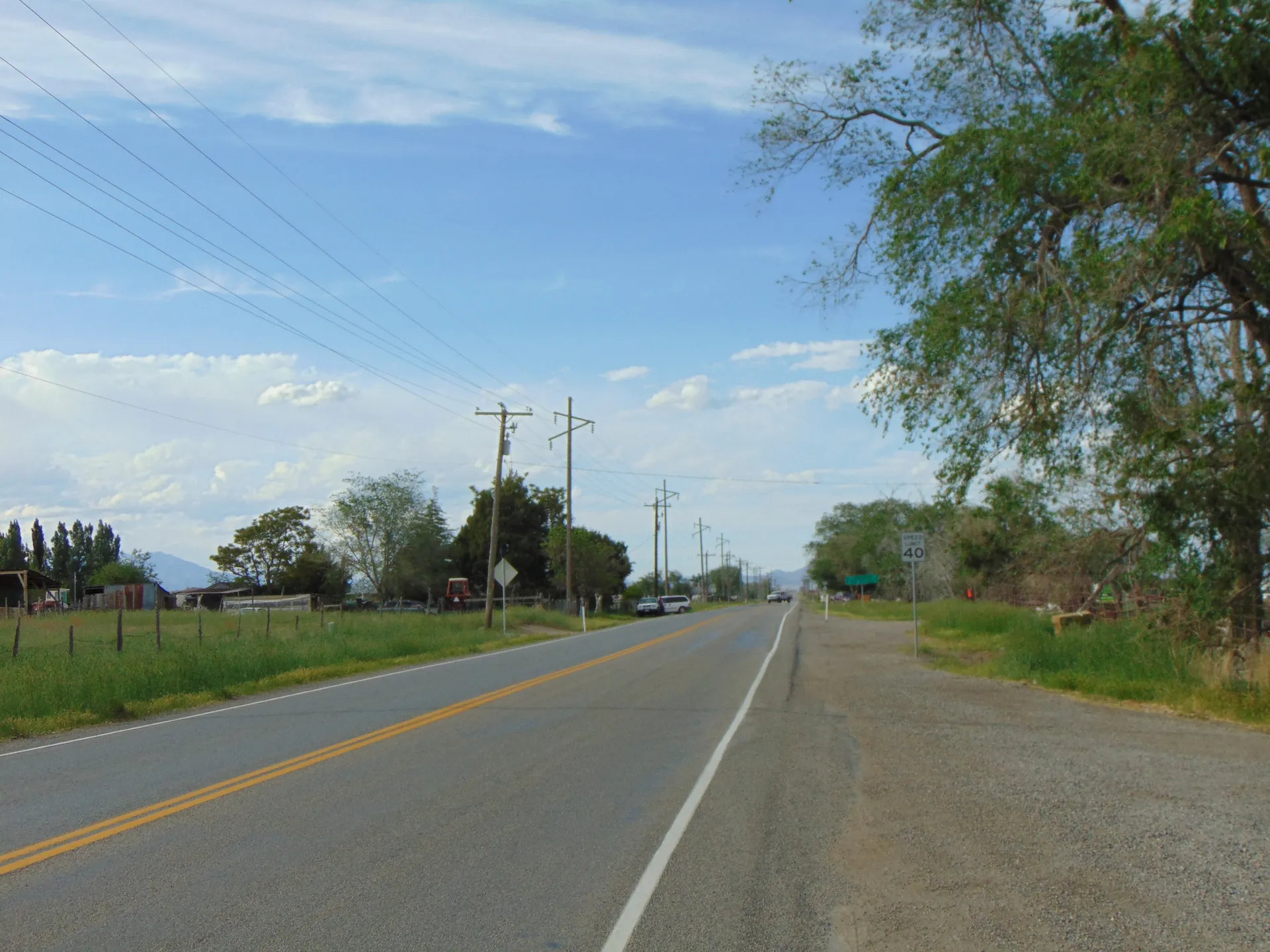 US-6 heading west through Elberta, Utah.