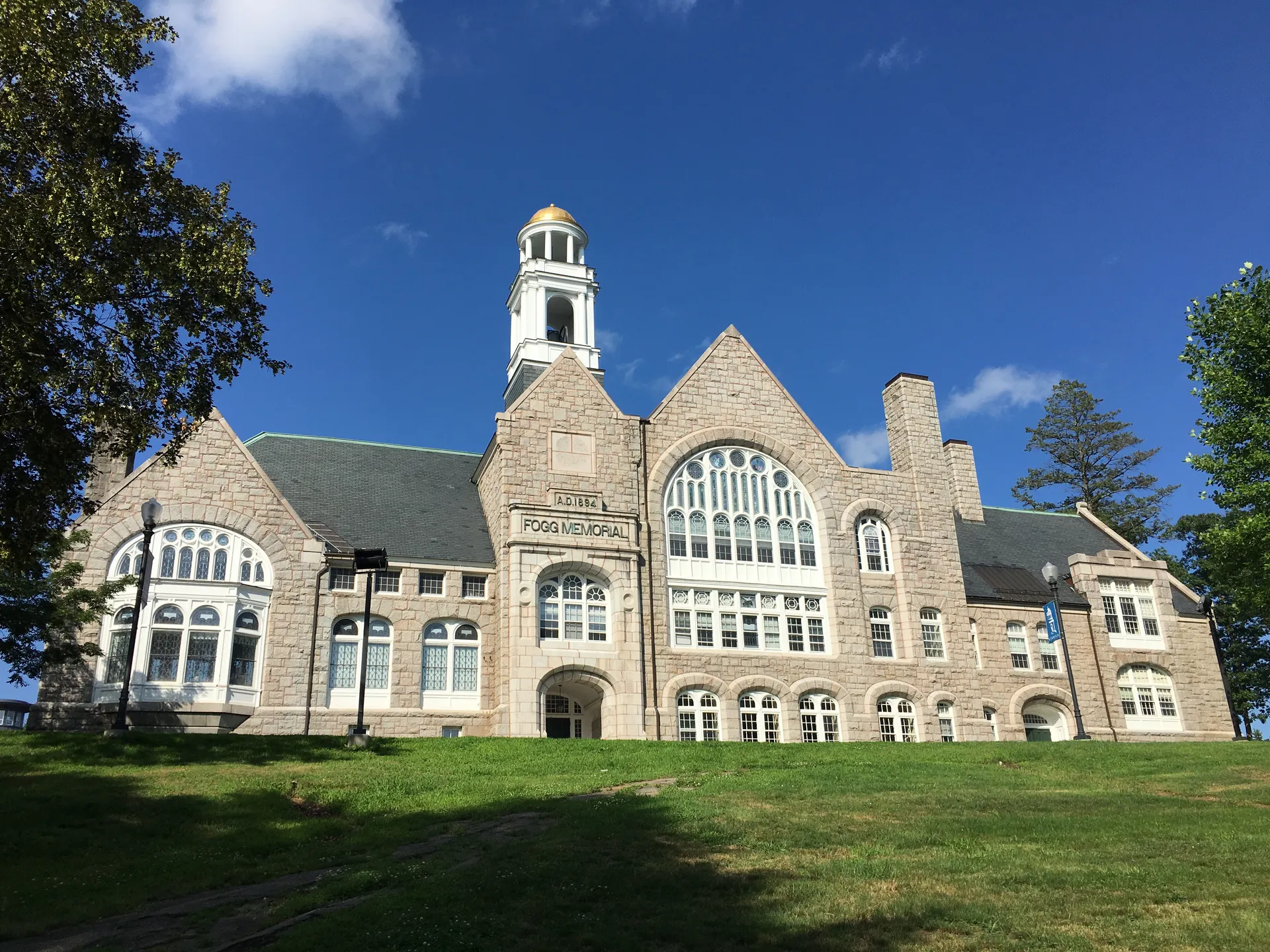 Historic Fogg Memorial Building in South Berwick, Maine.