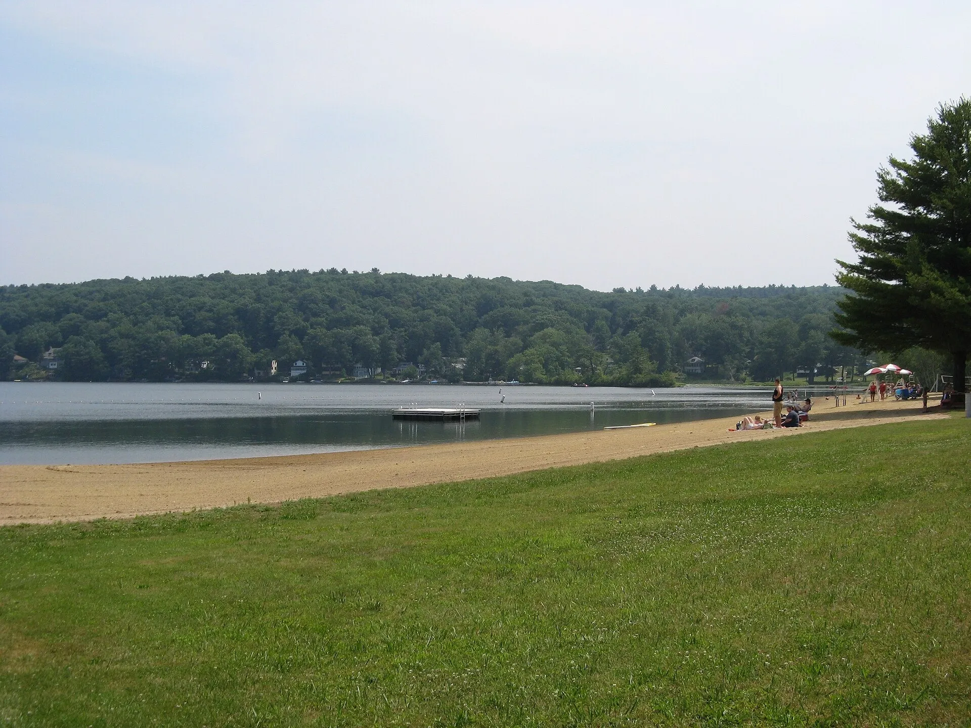 Sandy Beach, Crystal Lake, Ellington Connecticut USA. Ellington Town, CT.
