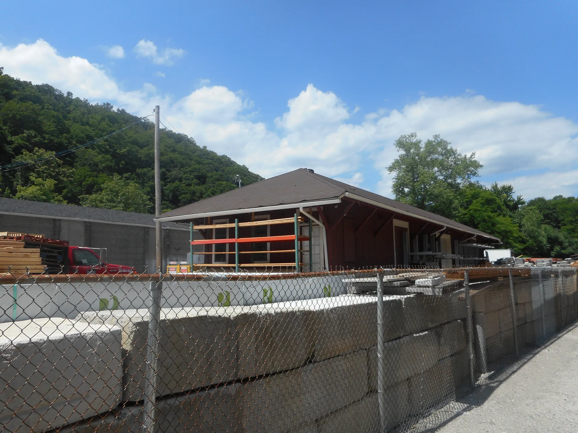 Historic 1890 freight house building in Mount Kisco, New York.