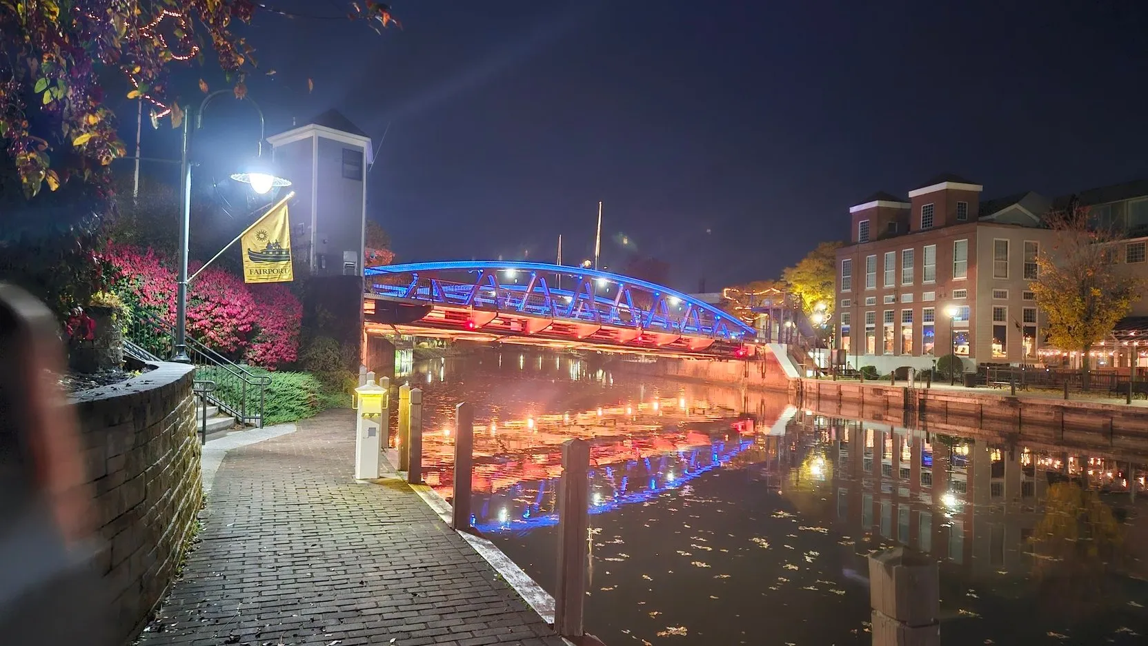 Fairport, New York at night. Fairport, NY.