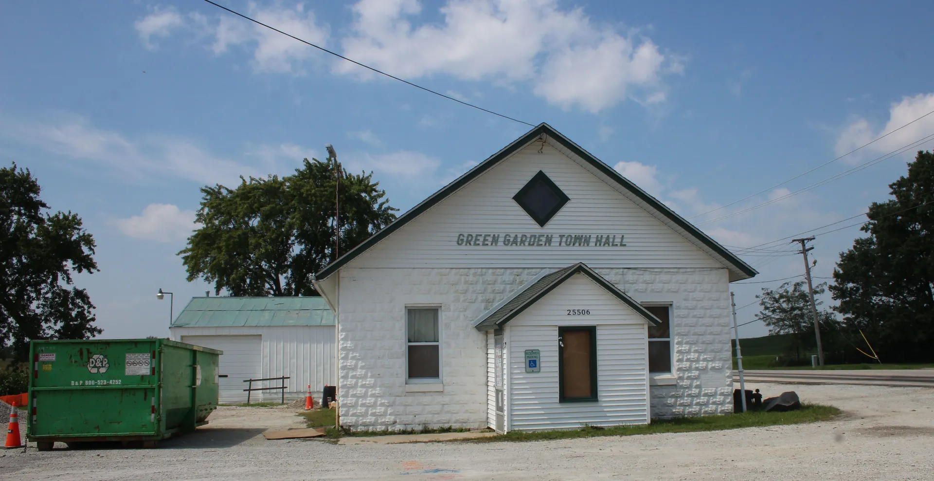 White Green Garden Town Hall in Illinois.