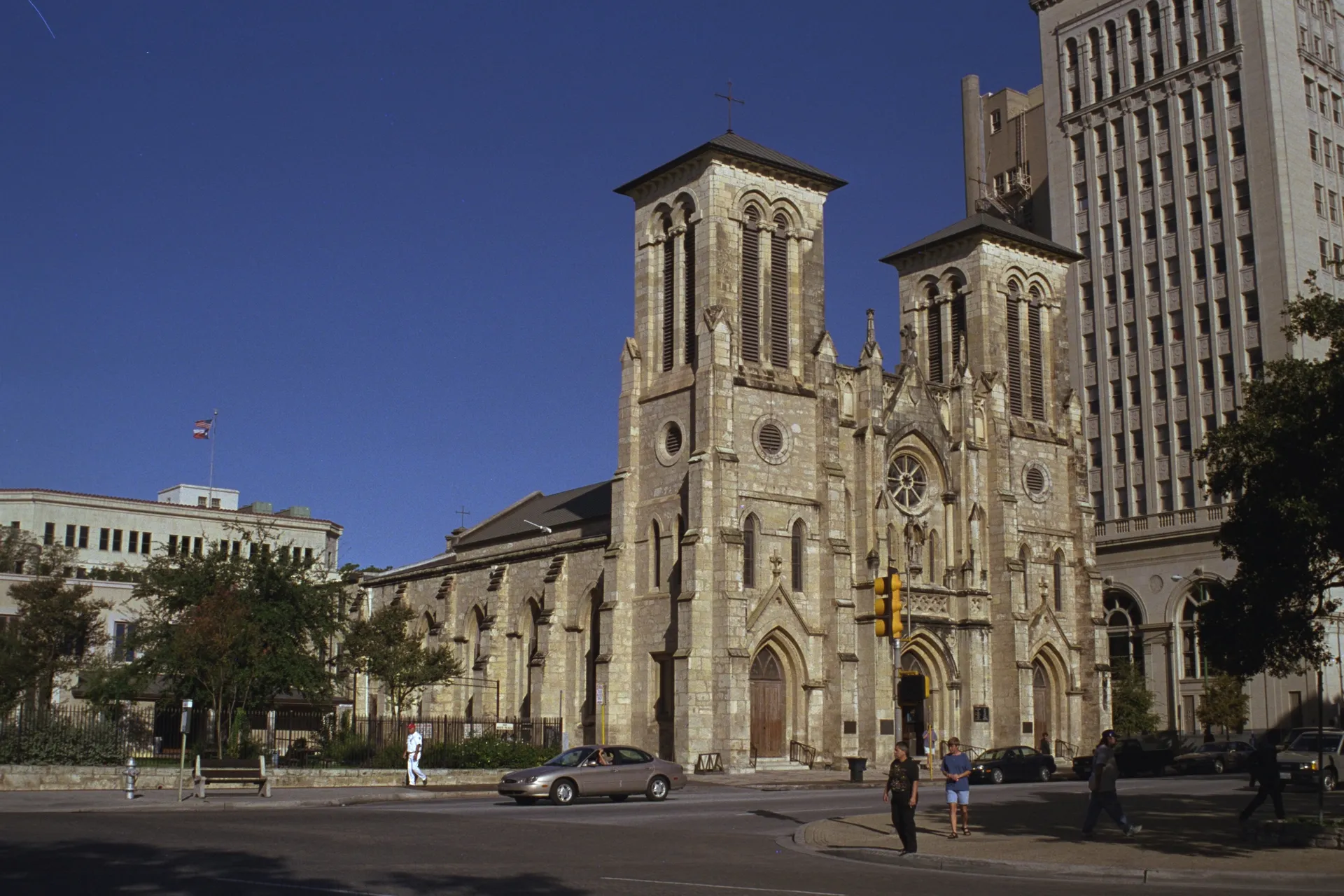Historic Gothic San Fernando Cathedral in San Antonio, Texas.