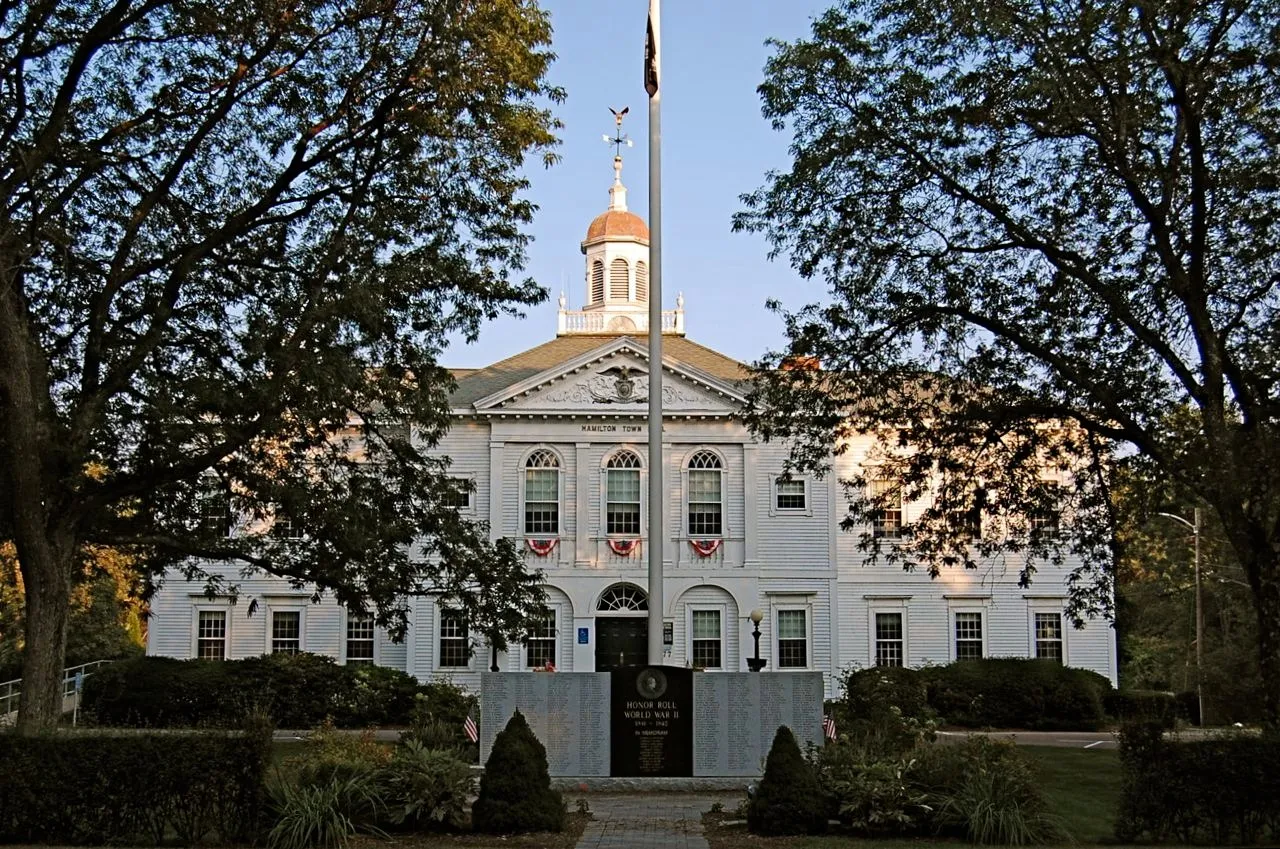 Hamilton Town Hall. Hamilton Town, MA.