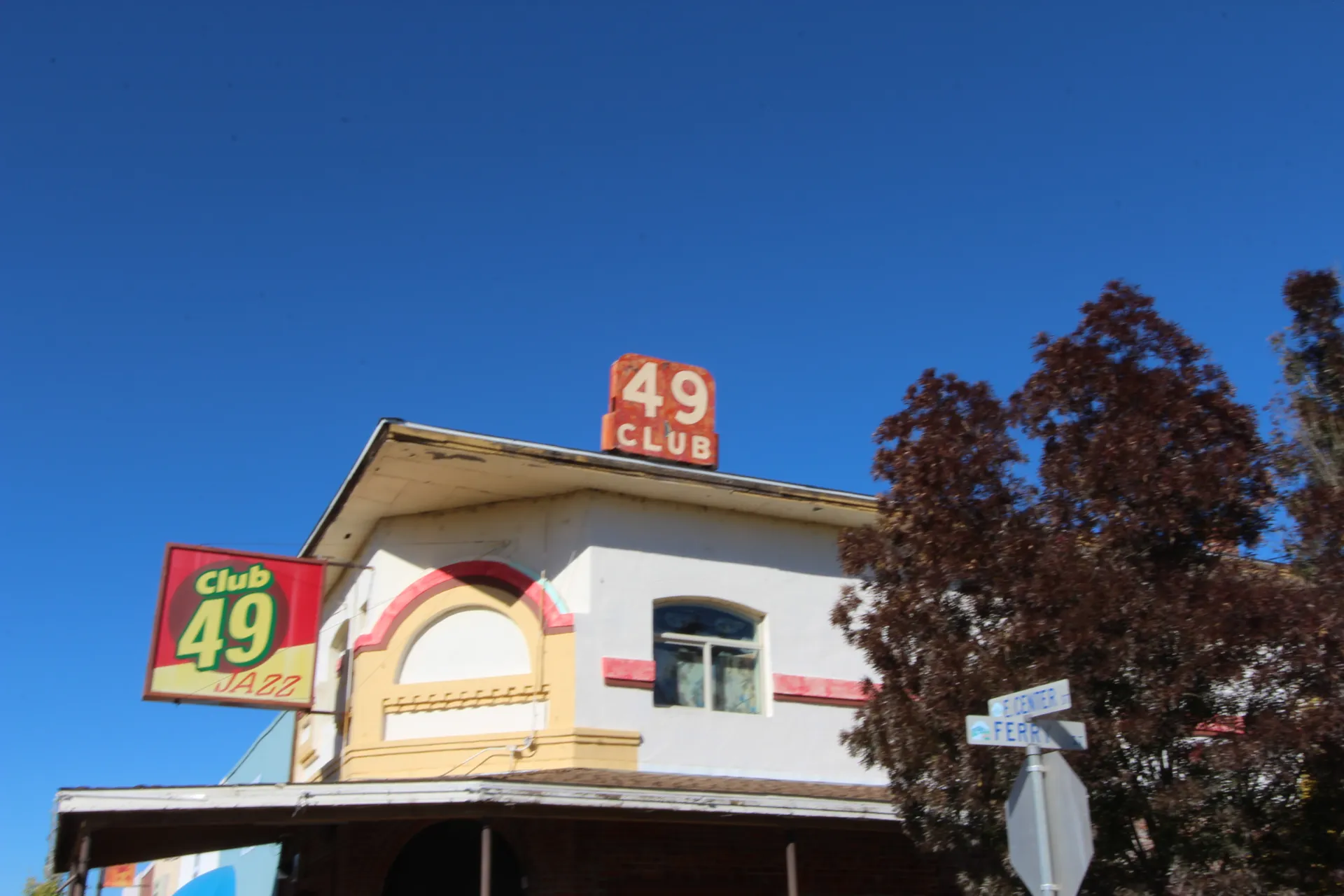 The exterior of Club 49 in Anderson, California.