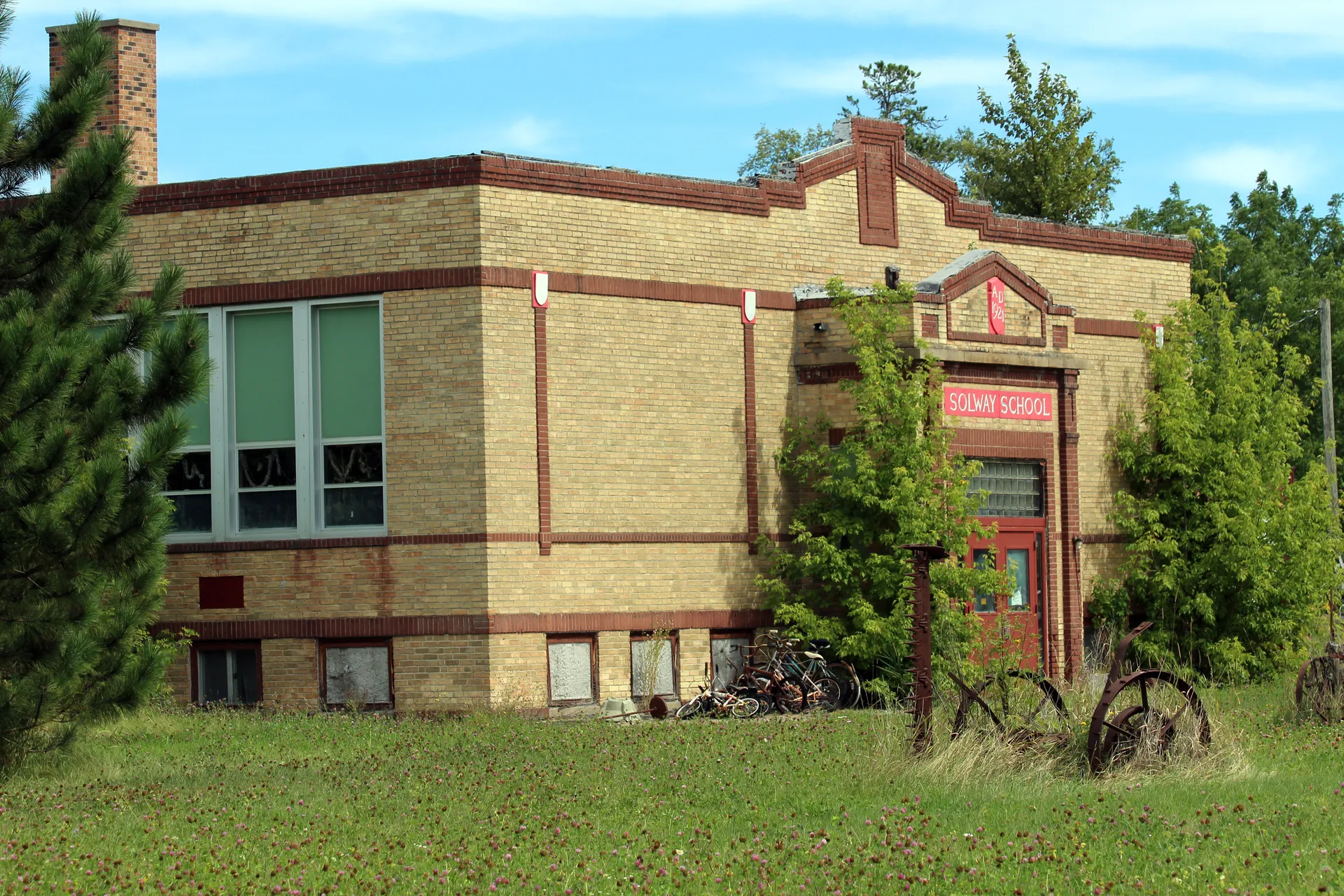 Historic Solway School building in Solway, Minnesota.