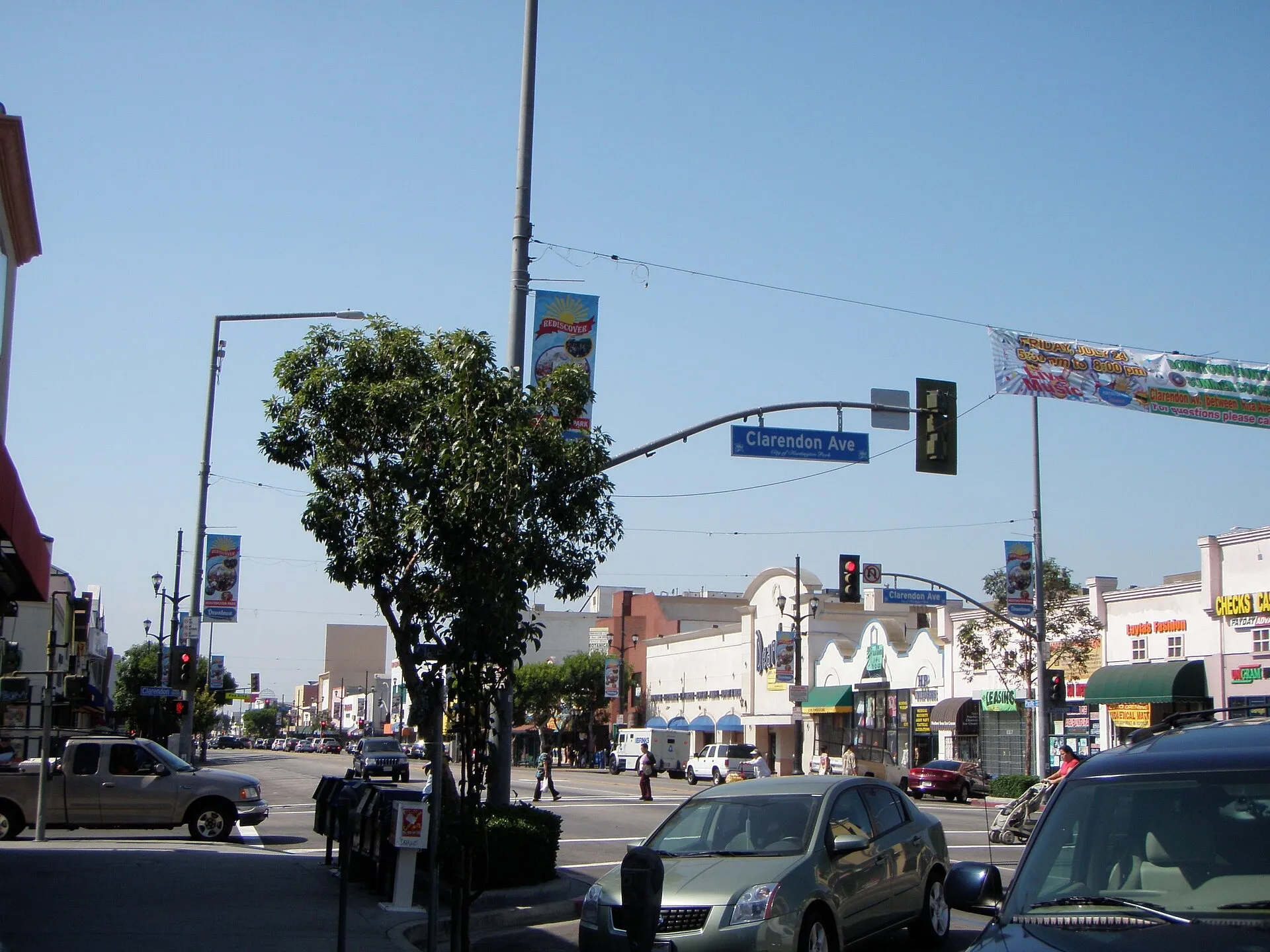 Pacific Boulevard and Clarendon Avenue. Huntington Park, CA.