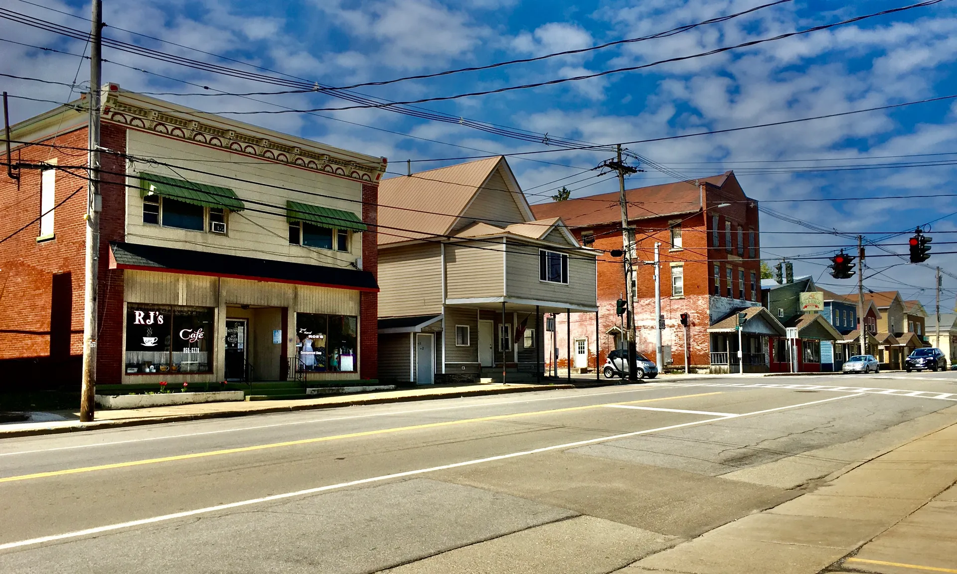 Historic buildings along Gowanda State Road in North Collins, New York.