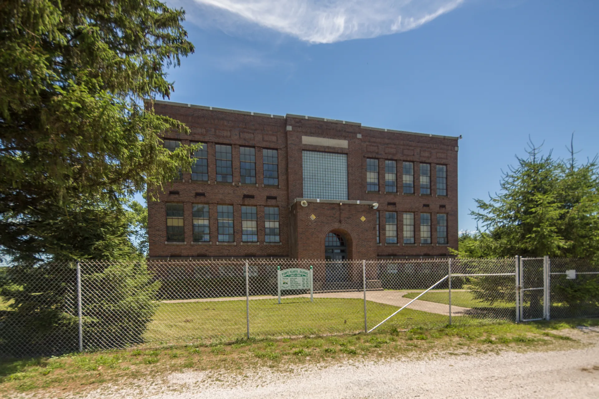 Historic brick school building in Point Isabel, Indiana.