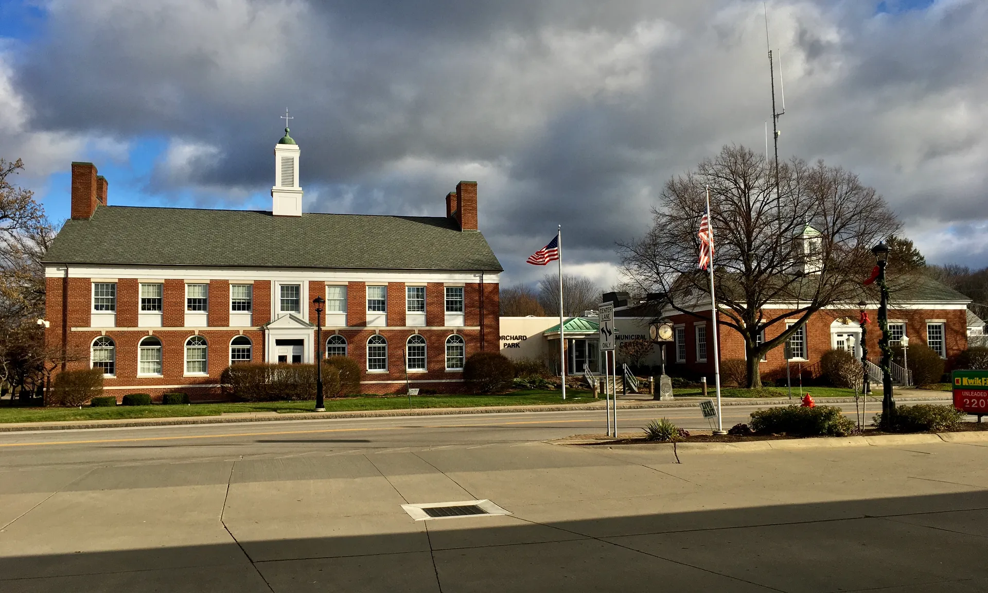 Orchard Park Municipal Center with a cupola in Orchard Park, New York.