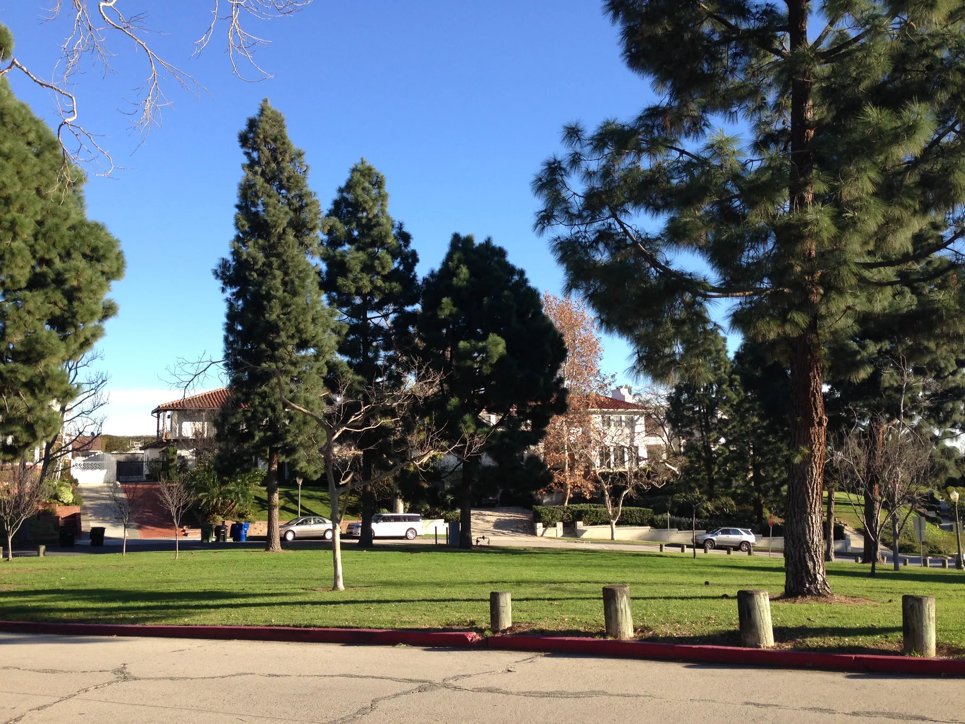 Club Circle Park and surrounding residential streets in Cheviot Hills, Los Angeles