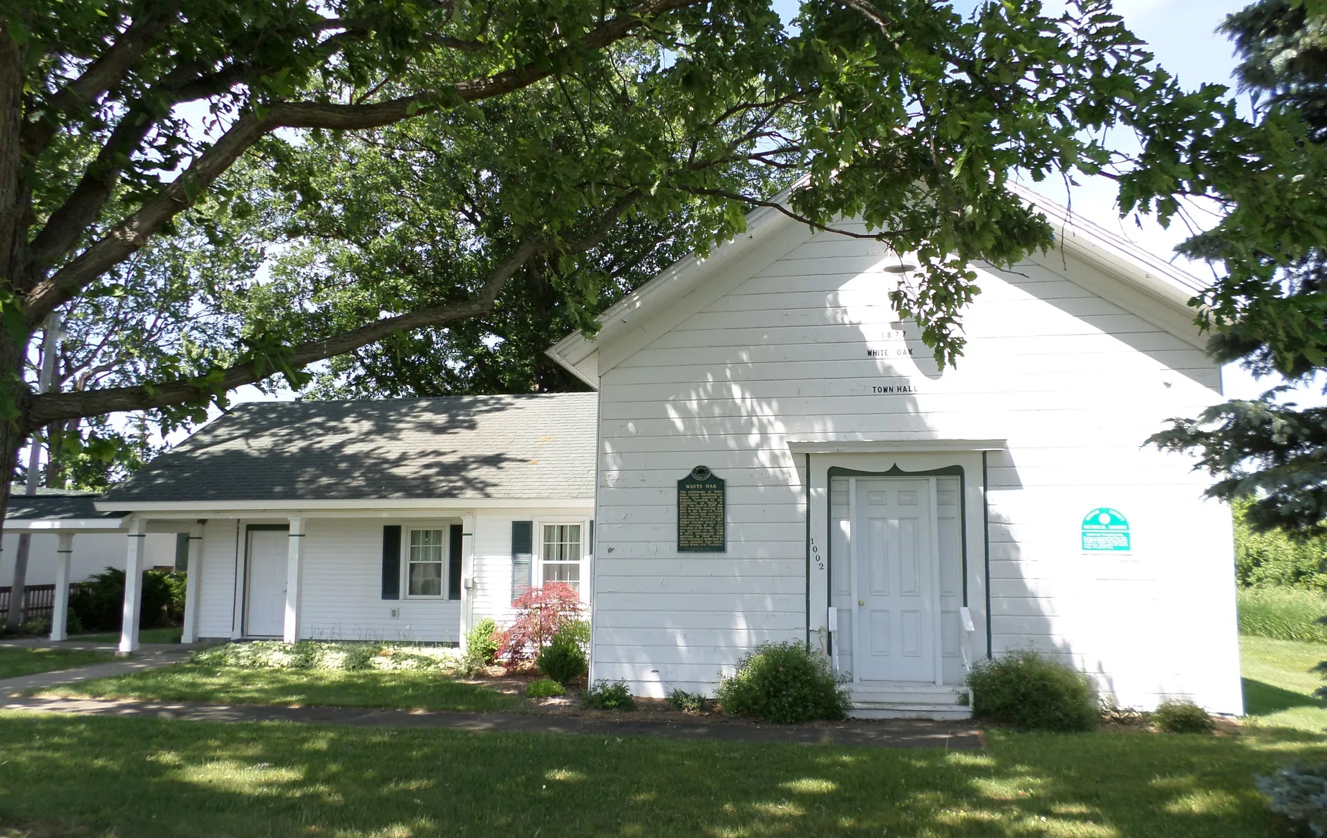 Historic Old White Oak Township Hall in Michigan.