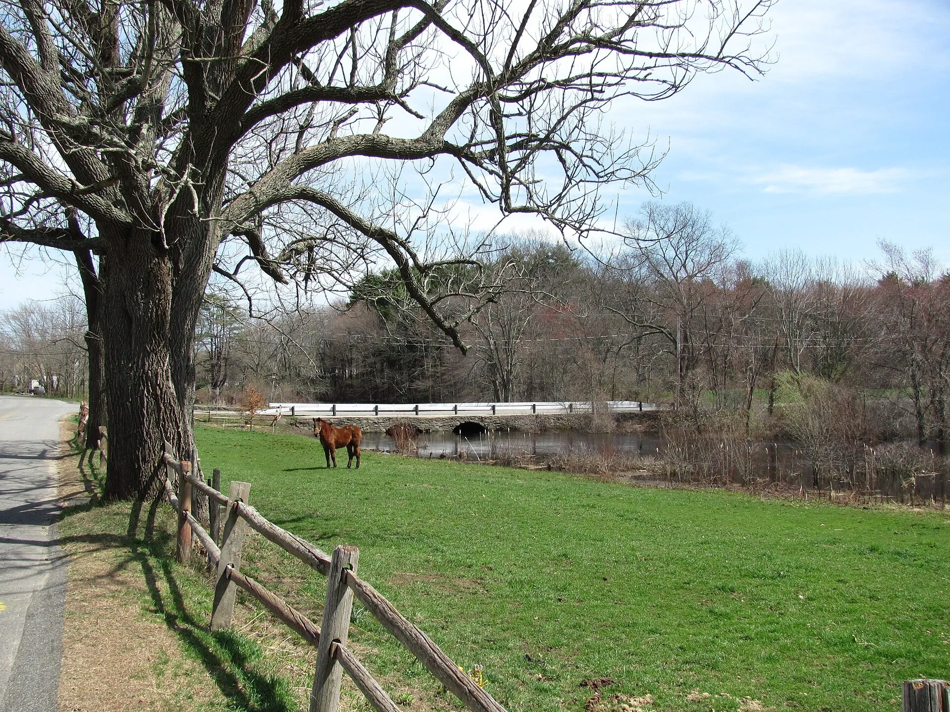 A field on the Town River, West Bridgewater MA. West Bridgewater Town, MA.