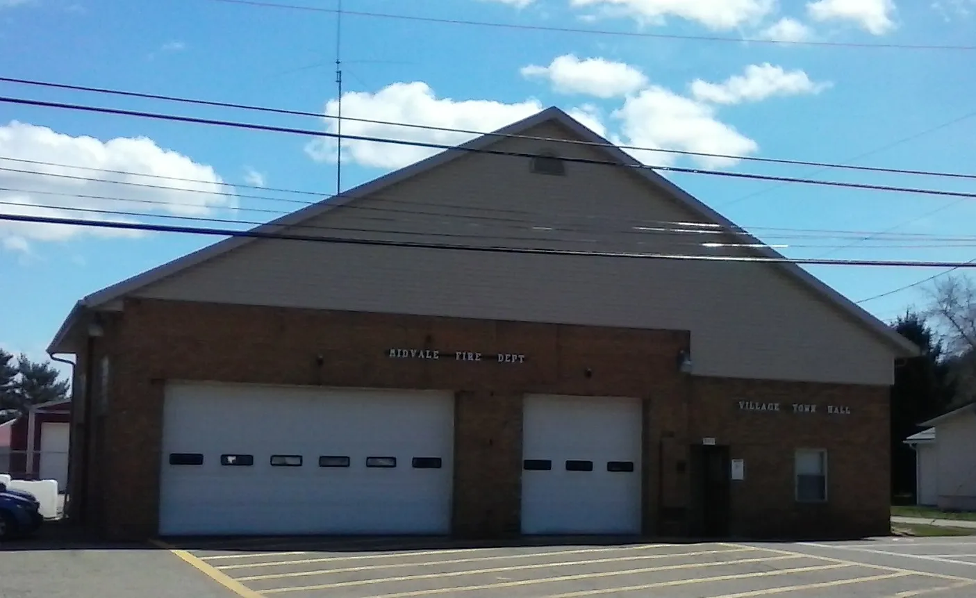 Midvale Town Hall and Fire Department building in Midvale, Ohio.