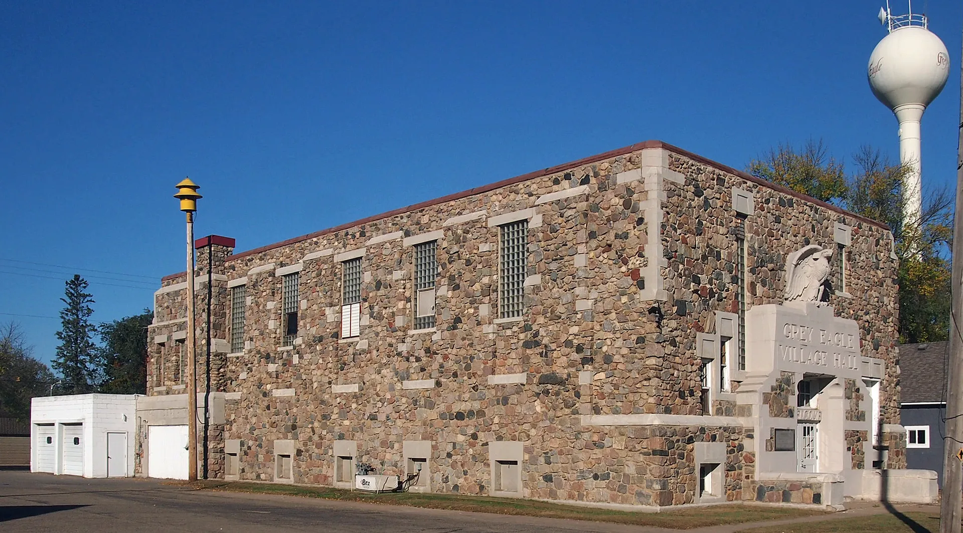 Historic Grey Eagle Village Hall in Grey Eagle, Minnesota.