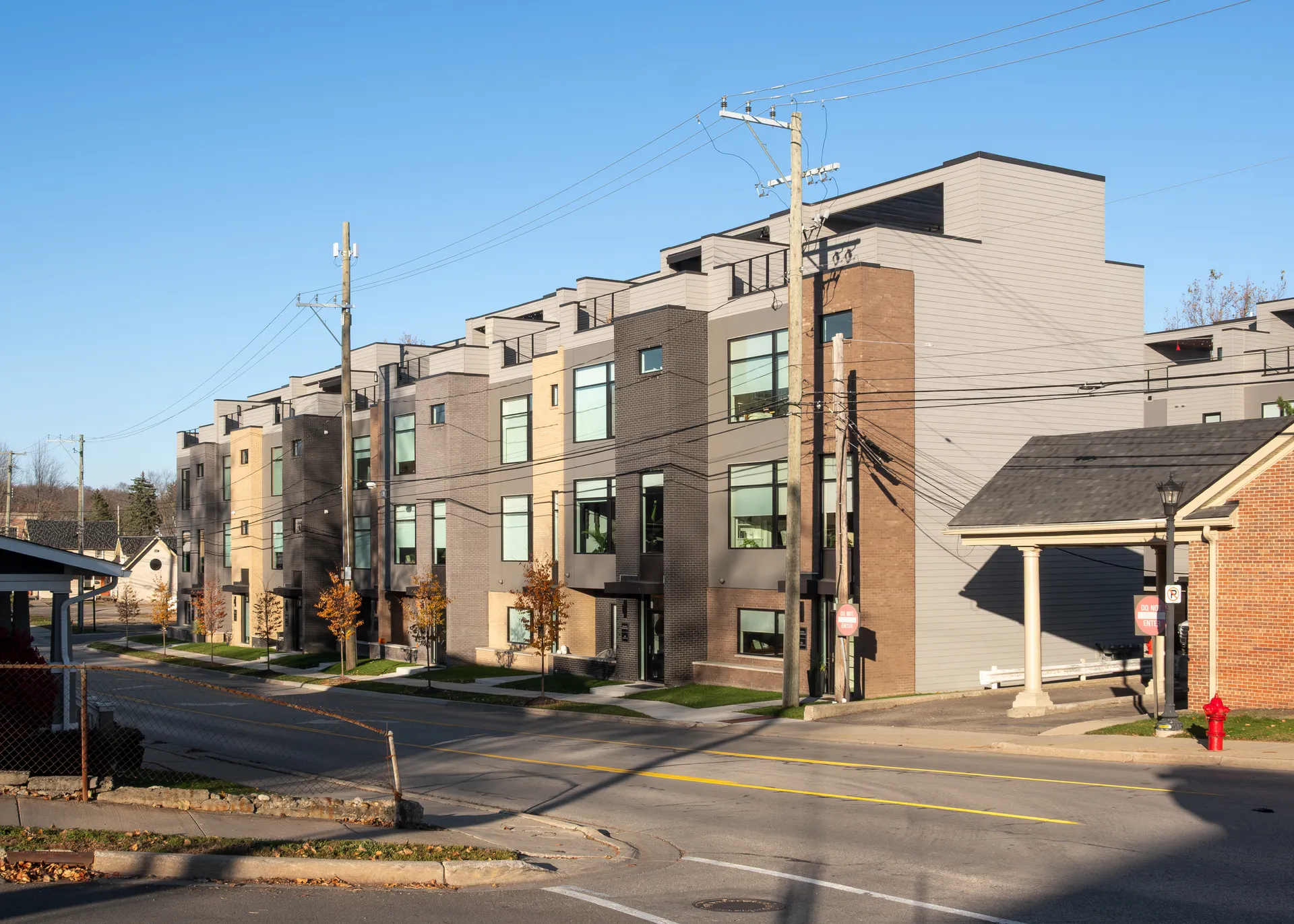 Rowhouse condos in Northville, Michigan.