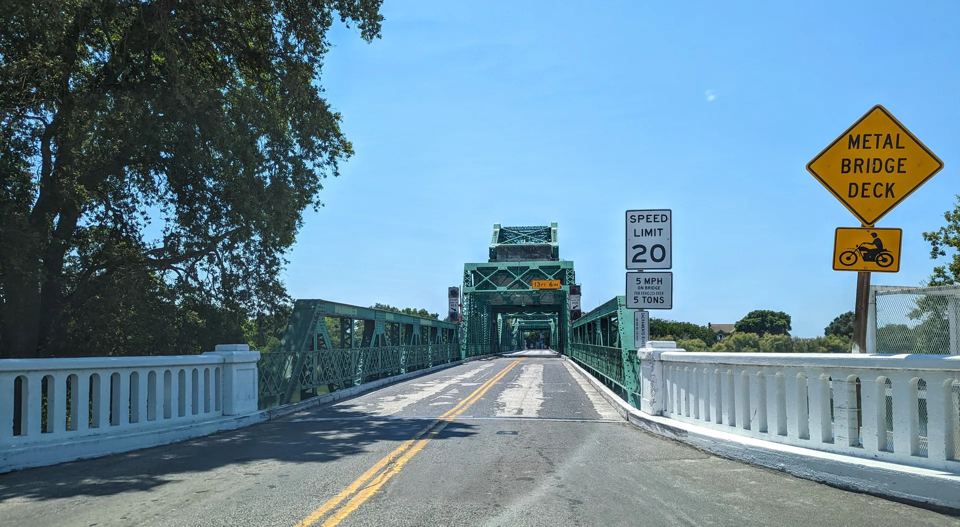 The Freeport Bridge over the Sacramento River in California.