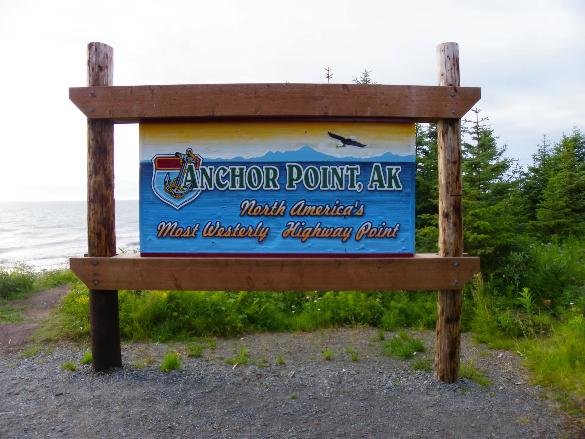 North America's most westerly highway point, Anchor Point Beach, Anchor River State Recreation Area, Alaska