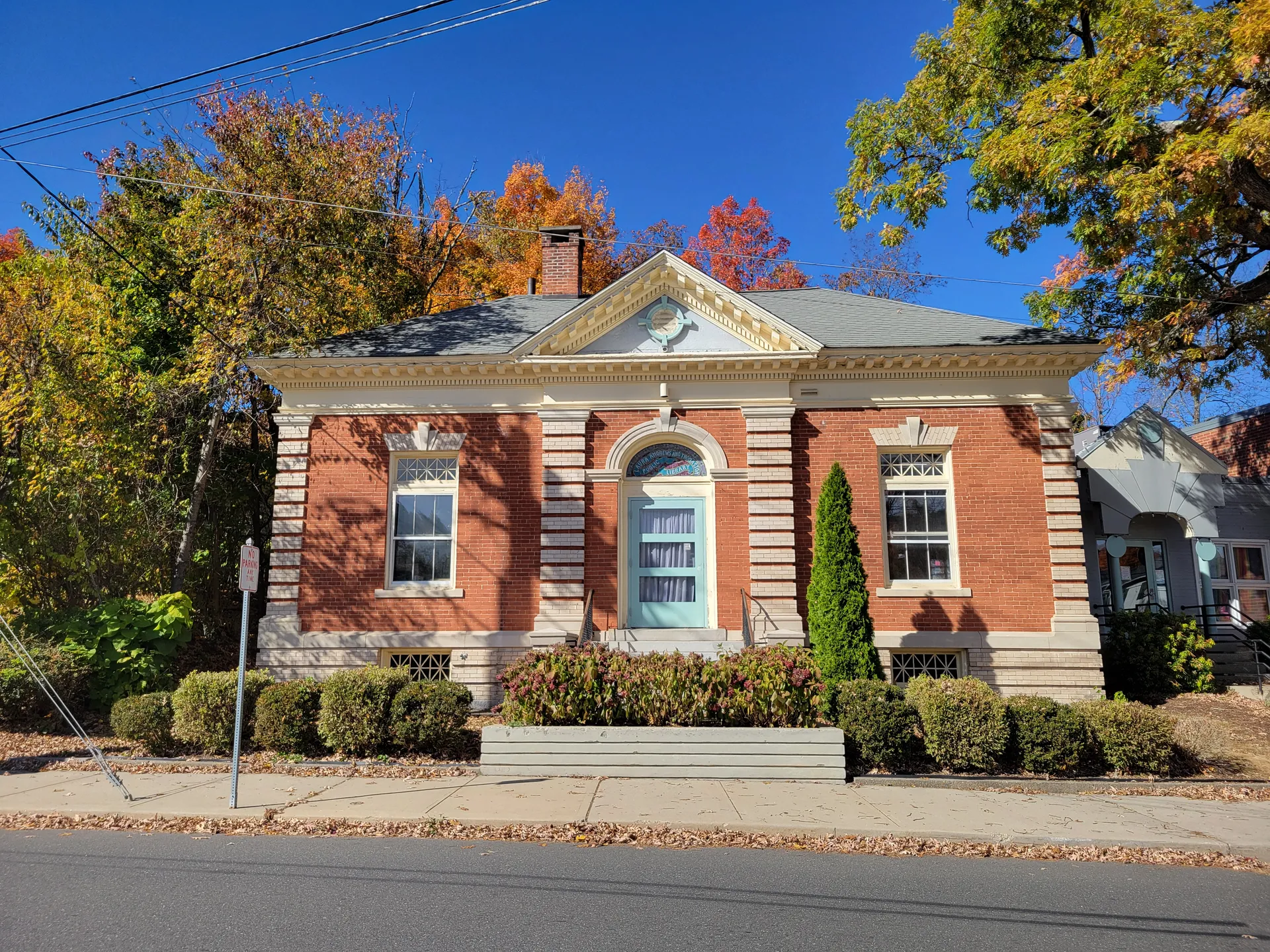 Laura Andrews Library Building in Thomaston, Connecticut.