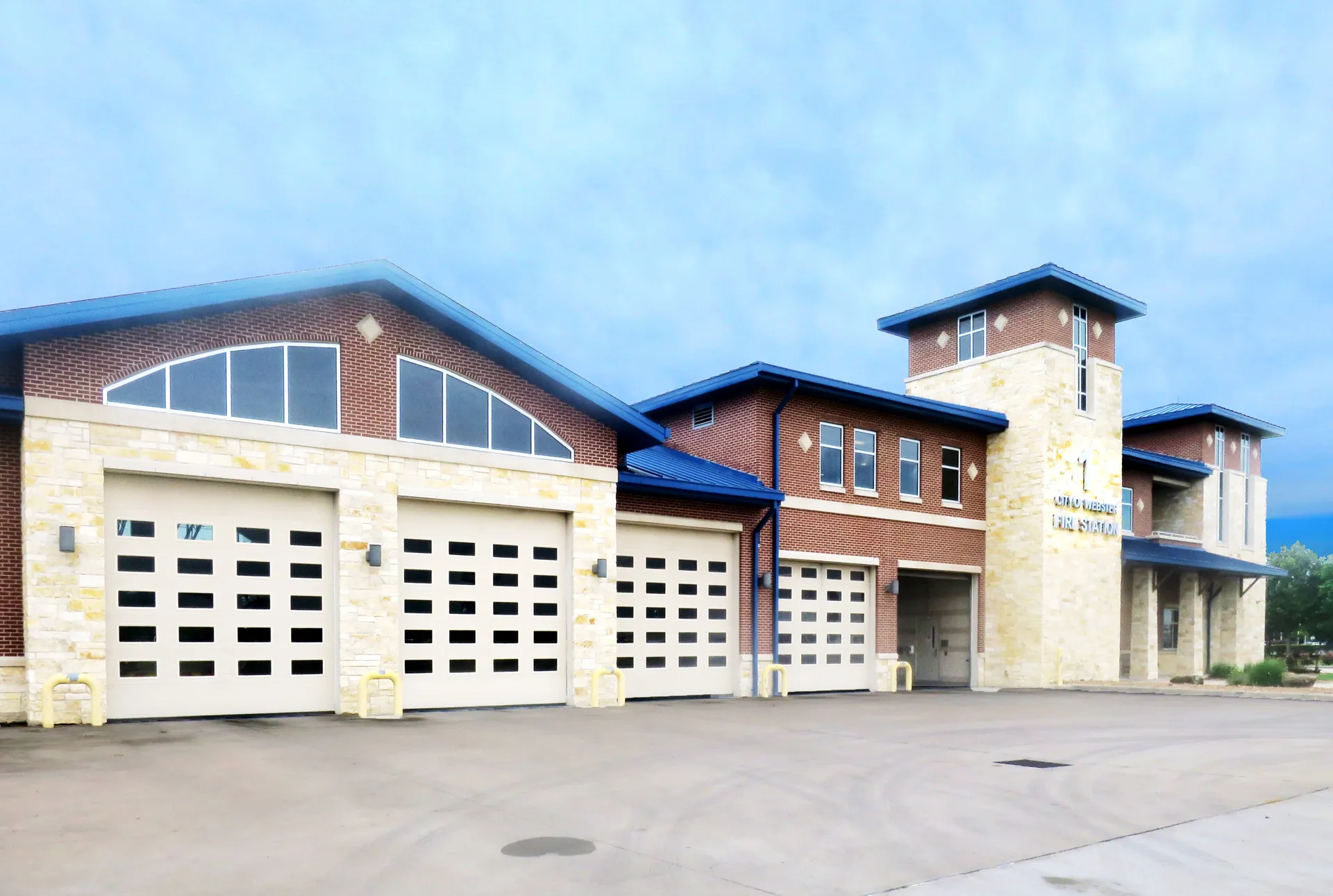 Webster Fire Department station with a tower in Webster, Texas.