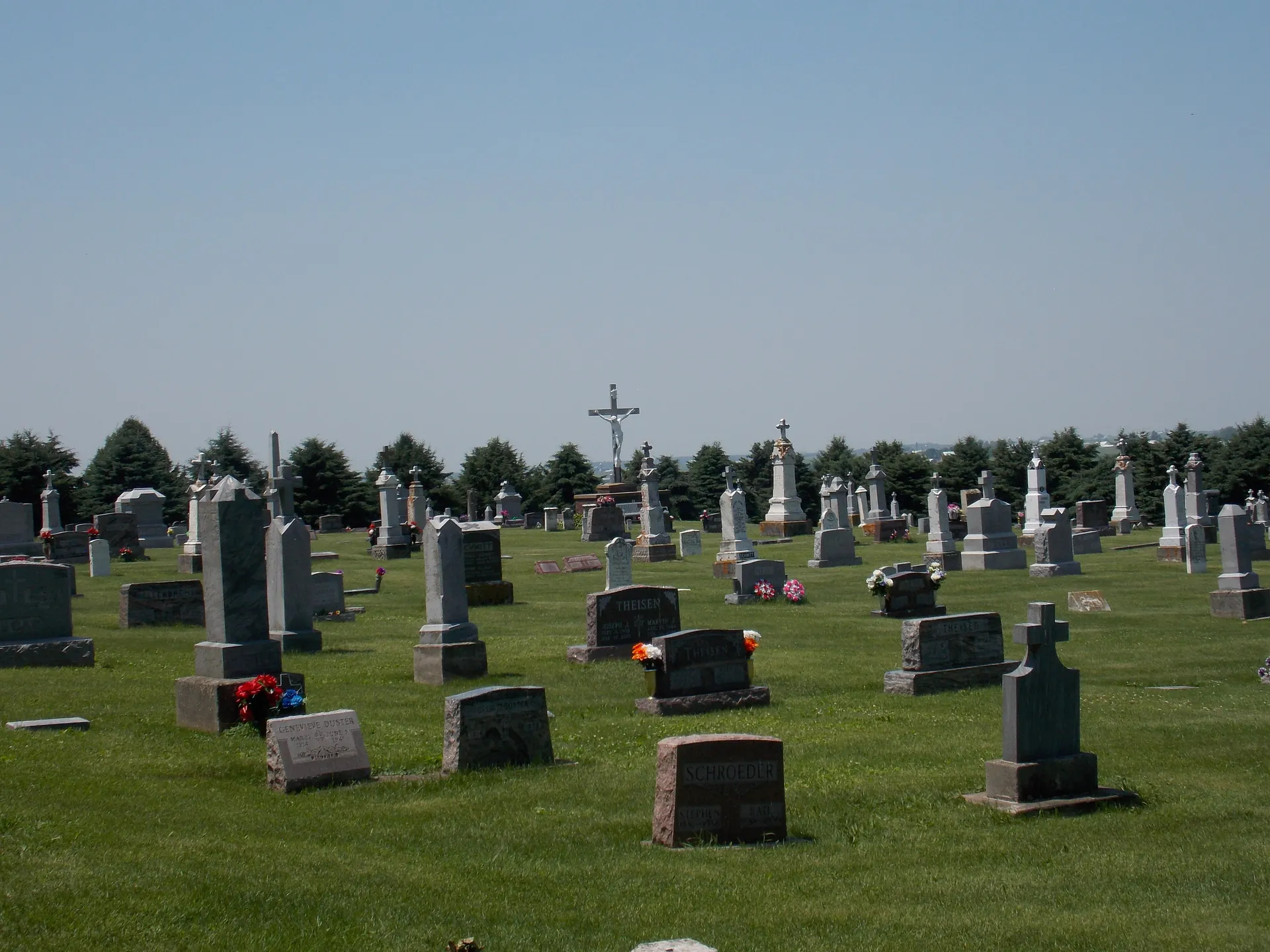 Holy Cross Cemetery on the edge of Holy Cross, Iowa.