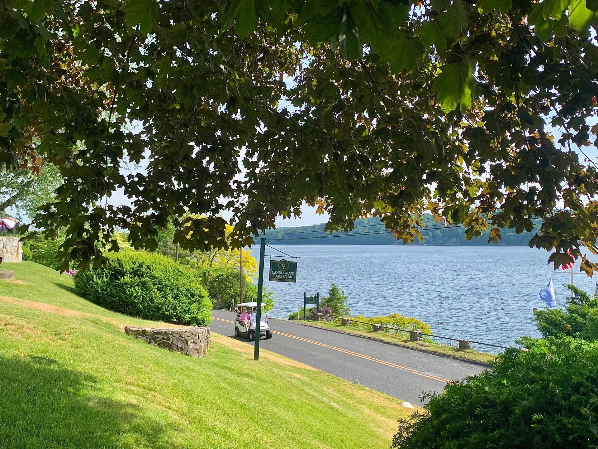 Candlewood Lake Club lakeside lawn in Candlewood Lake, Connecticut.