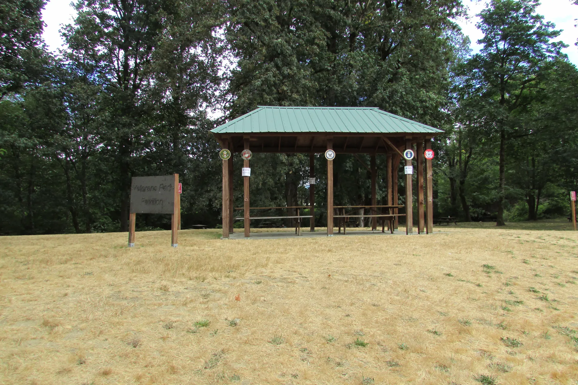 Veterans Park pavilion in South Prairie, Washington.