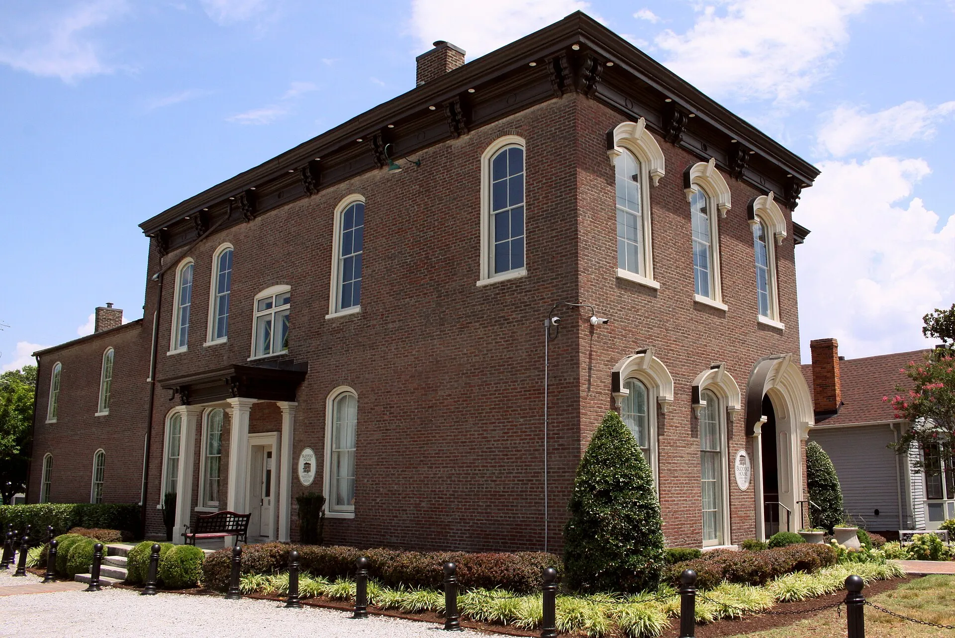The brick Buddeke-Byrne House in Nashville’s Germantown, photographed in July 2022.