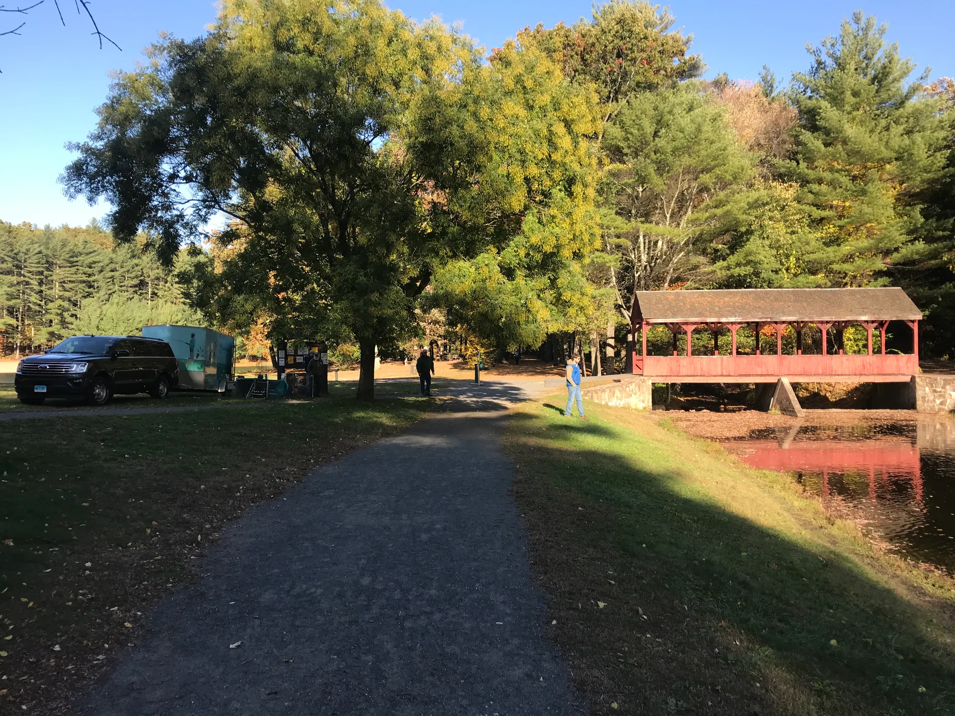 Farmington River Trail at Stratton Brook State Park in West Simsbury, Connecticut.