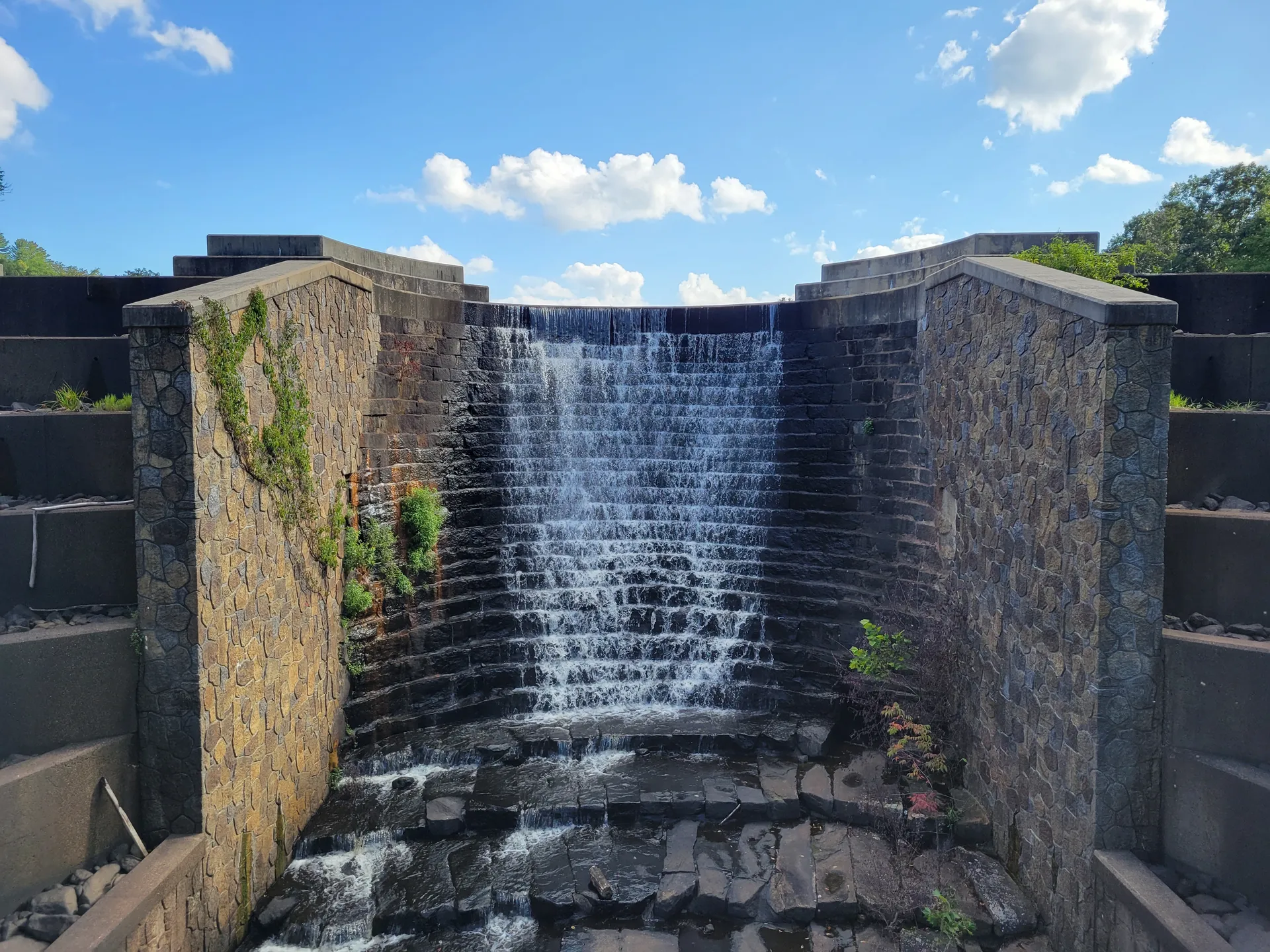 Higganum Reservoir dam in Higganum, Connecticut.