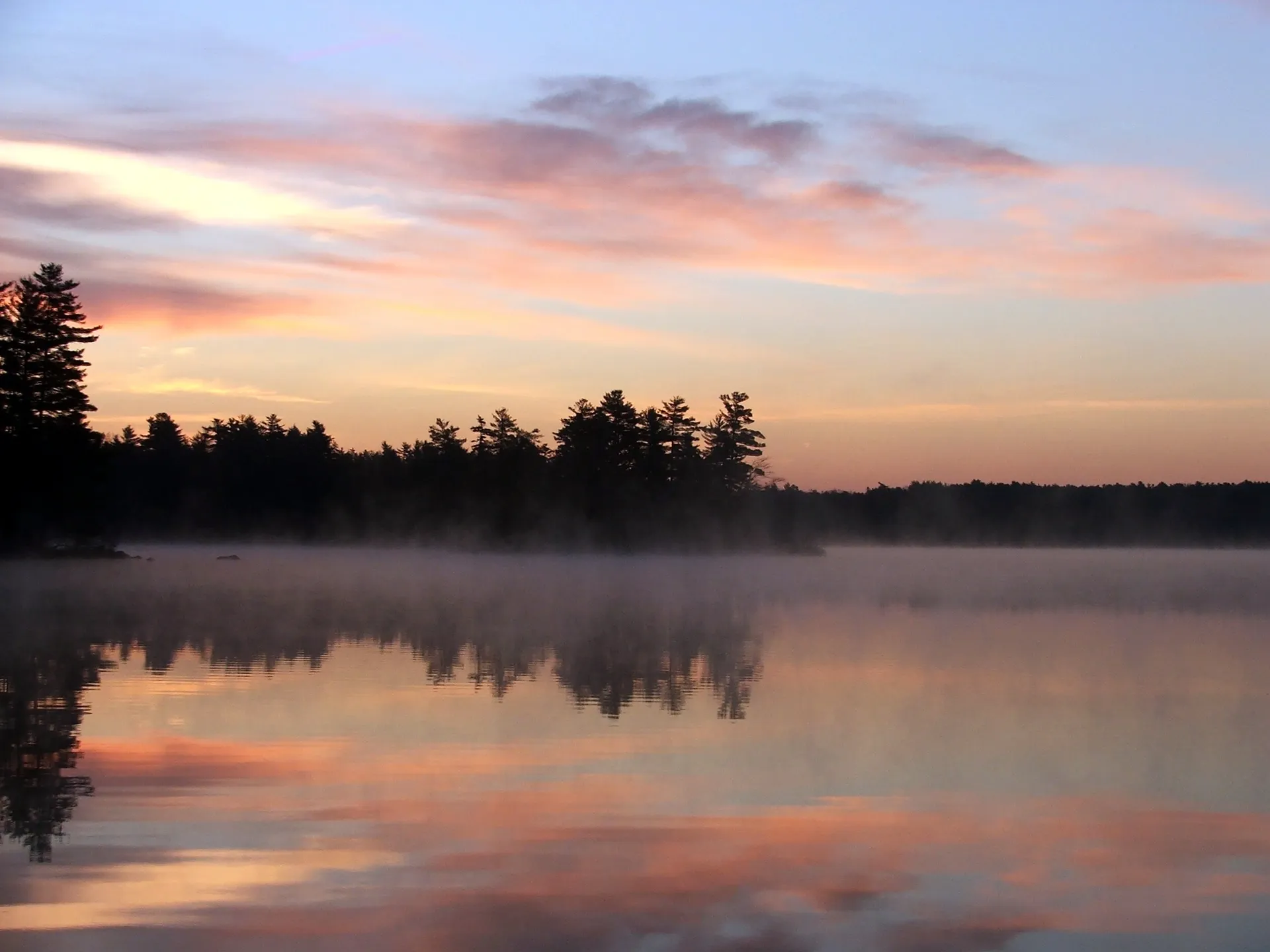 Trickeypondsunrise. Naples Town, ME.