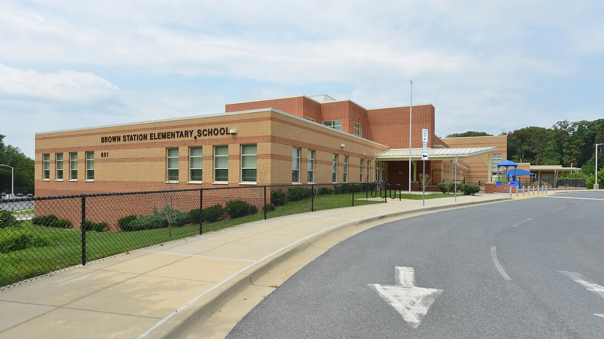 Brown Station Elementary School building in Gaithersburg, Maryland.