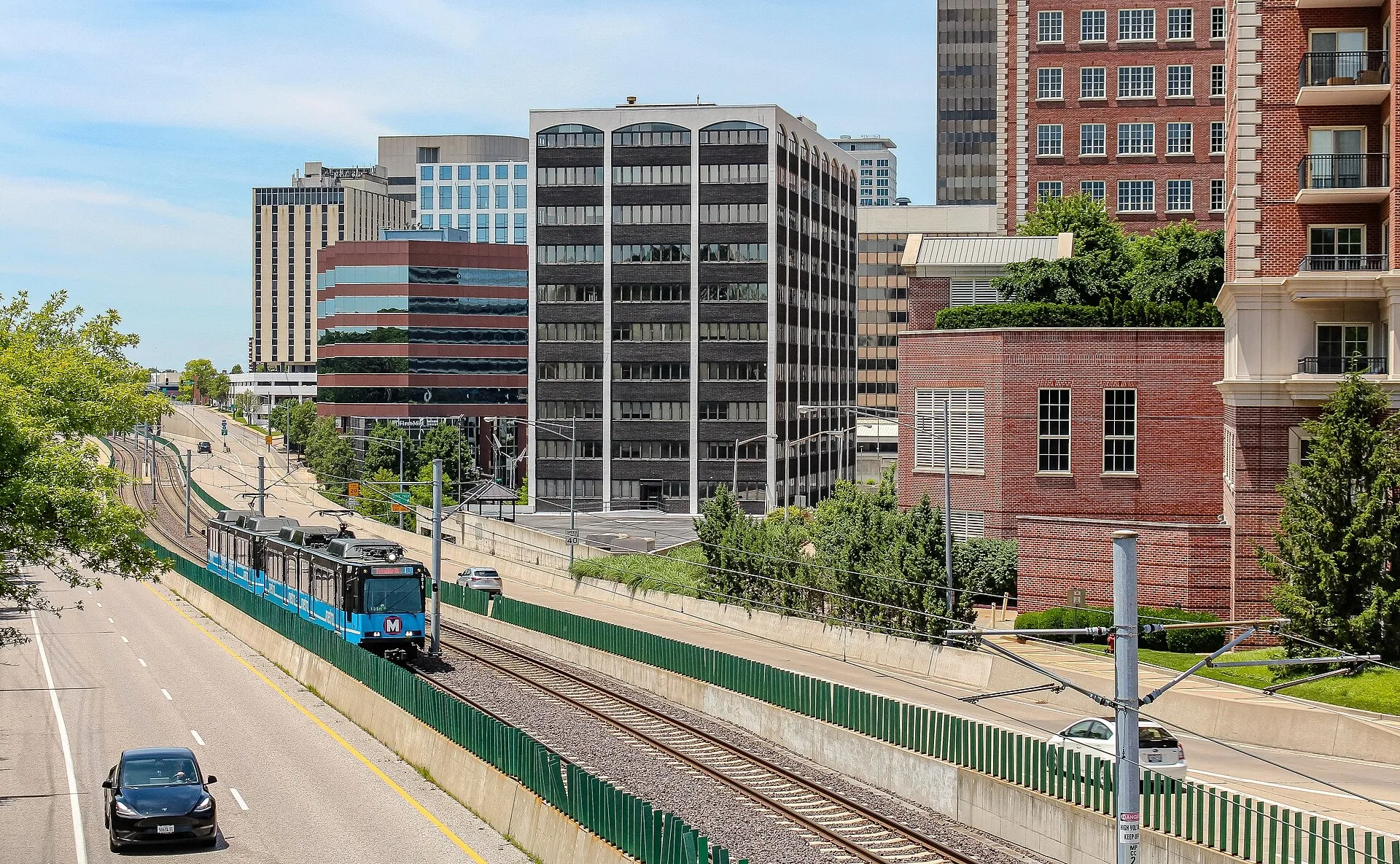 Downtown Clayton and MetroLink 2024. Clayton, MO.