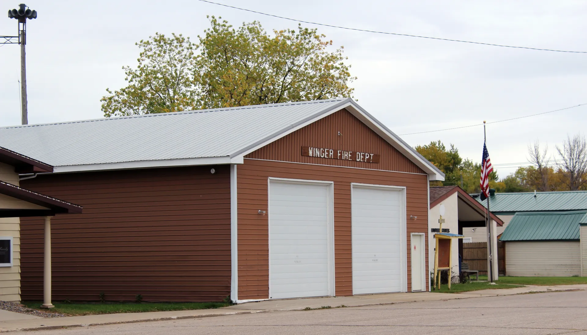 Fire Department building in Winger, Minnesota.