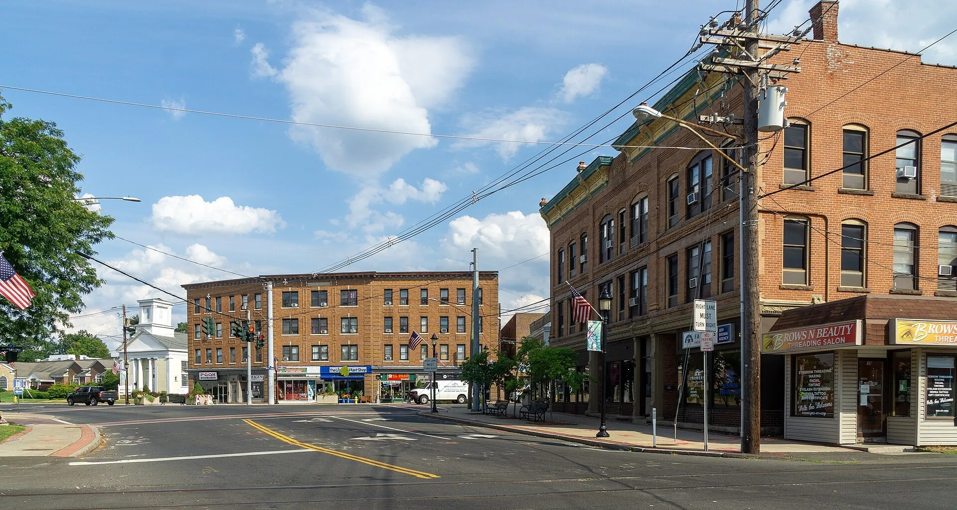 Plainville, Connecticut downtown. Plainville Town, CT.