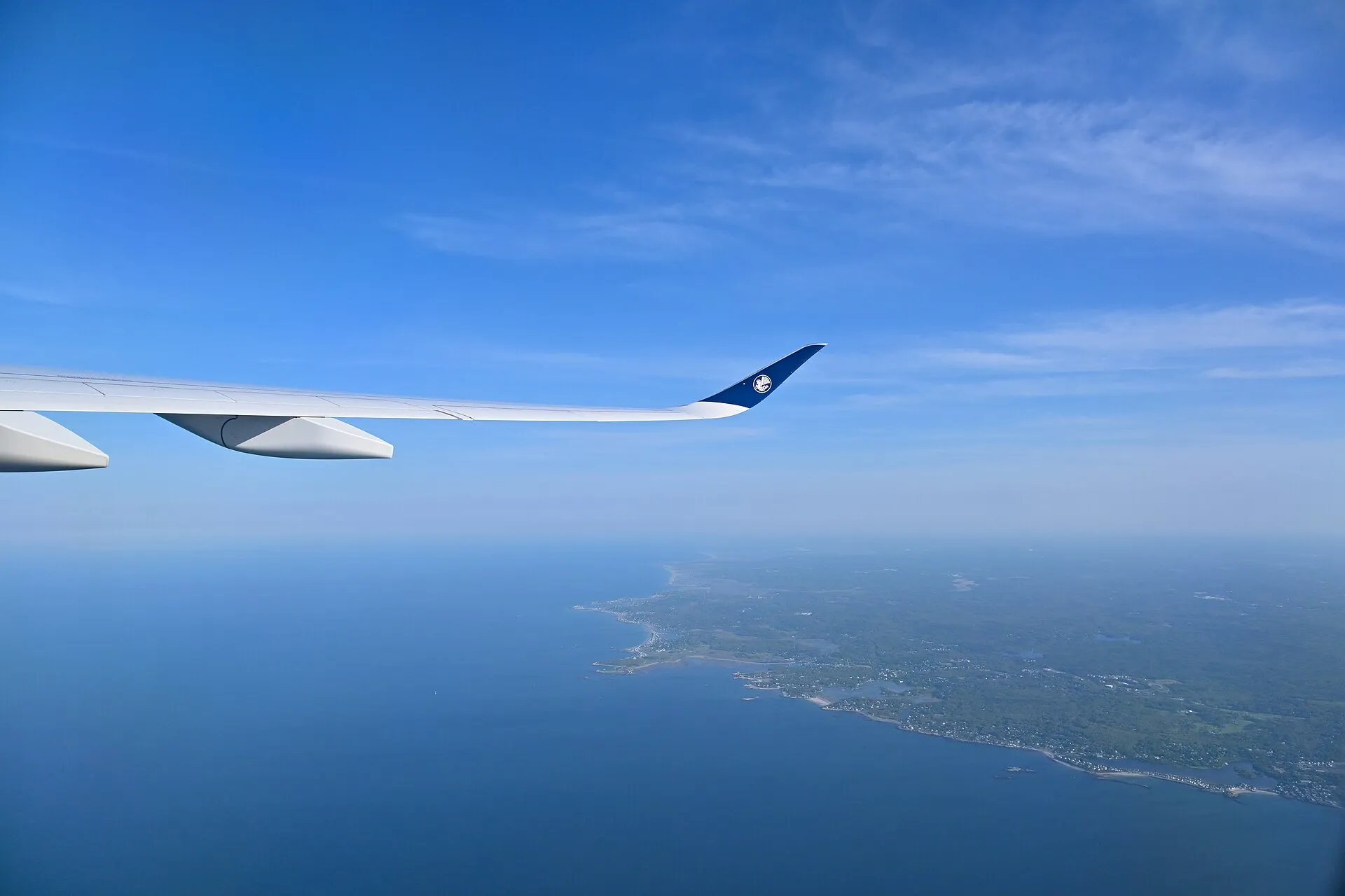 Aerial view of the Cohasset and Scituate coastline in Scituate, Massachusetts.